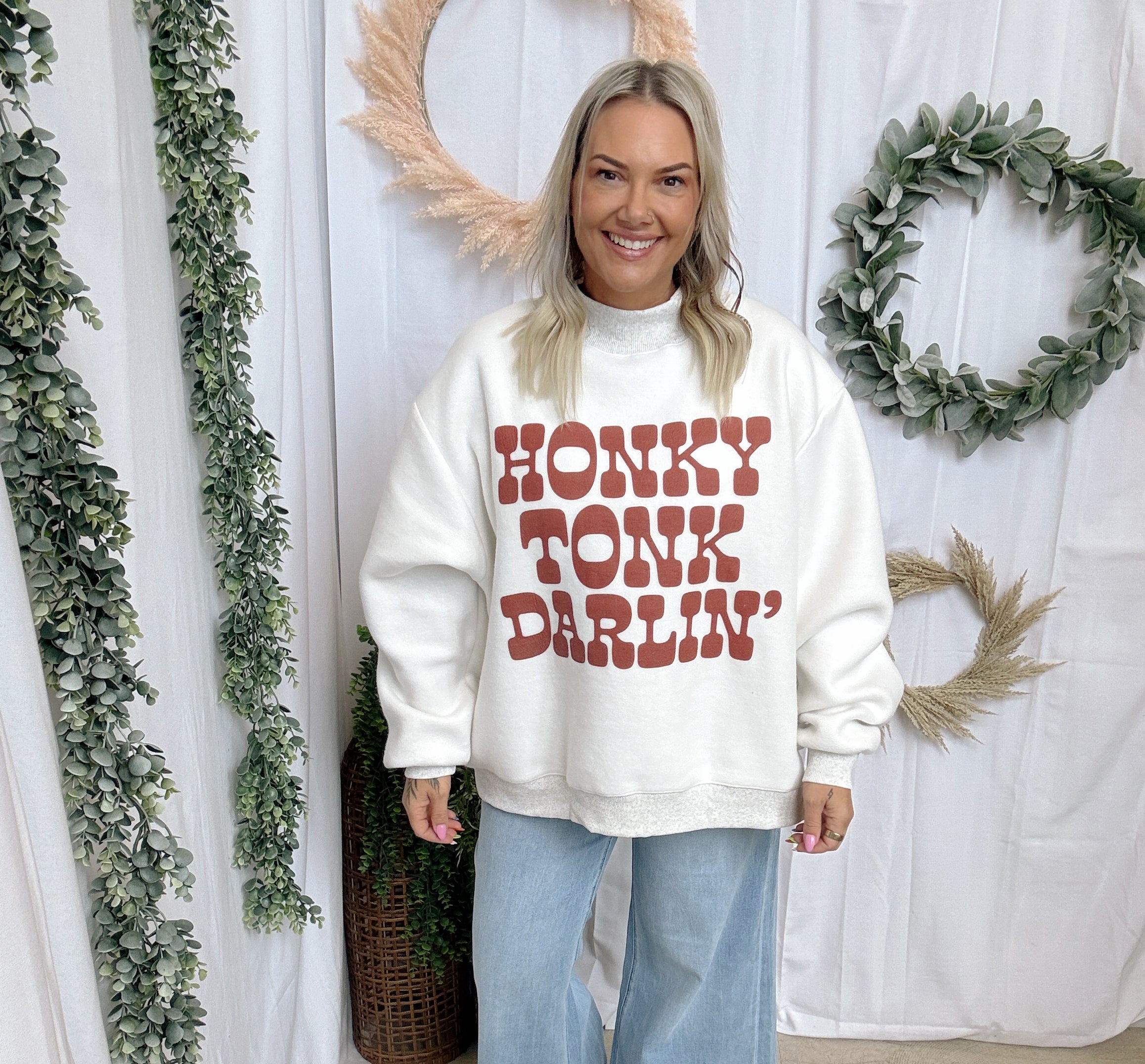 Dive Bar Babe' & Honky Tonk Darlin' Reversible Sweatshirt-Sweatshirts-bucketlist-The Silo Boutique, Women's Fashion Boutique Located in Warren and Grand Forks North Dakota