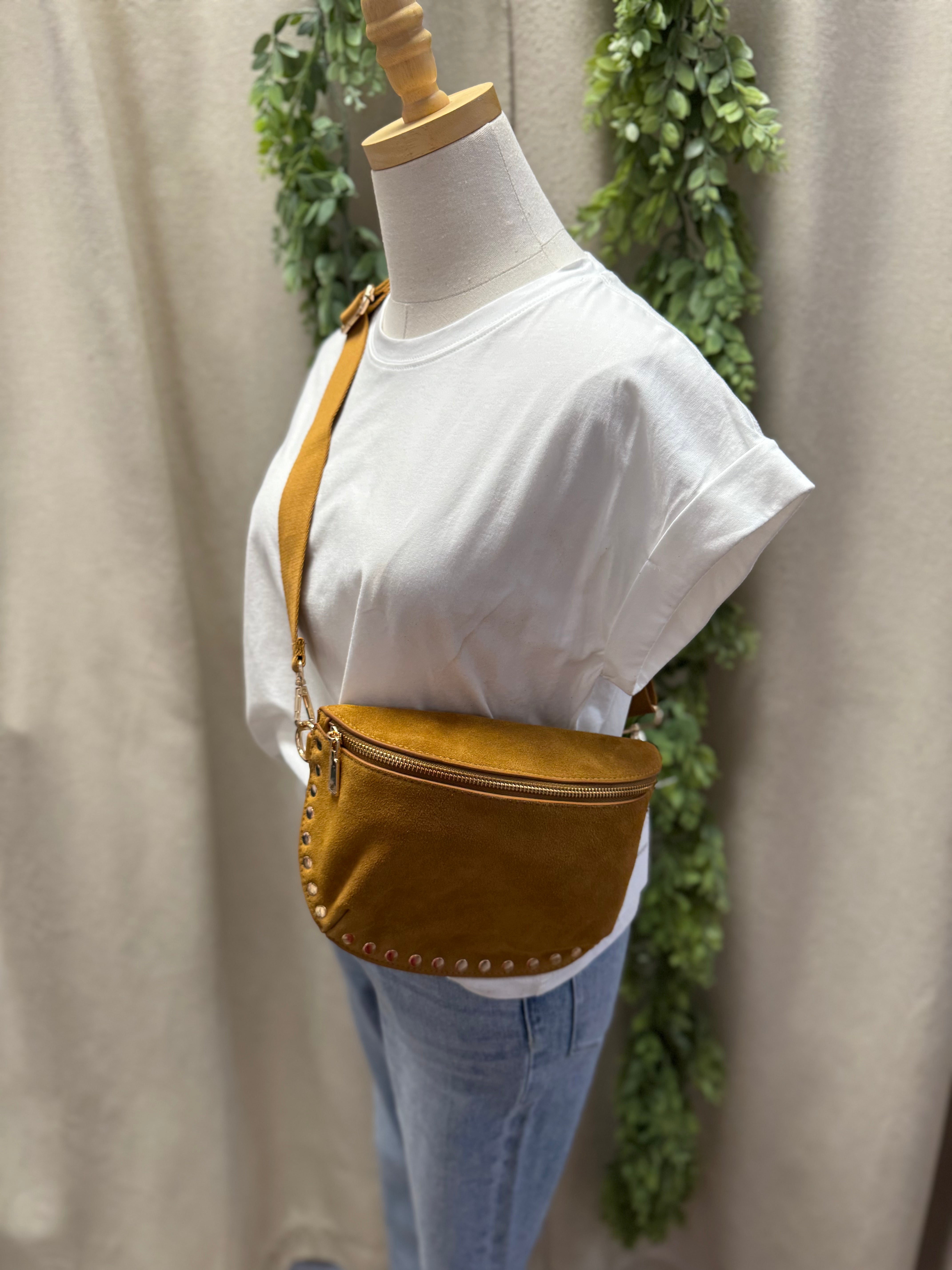 Moda Luxe Gizelle Suede Purse-Tan-Crossbody Purses-moda-The Silo Boutique, Women's Fashion Boutique Located in Warren and Grand Forks North Dakota