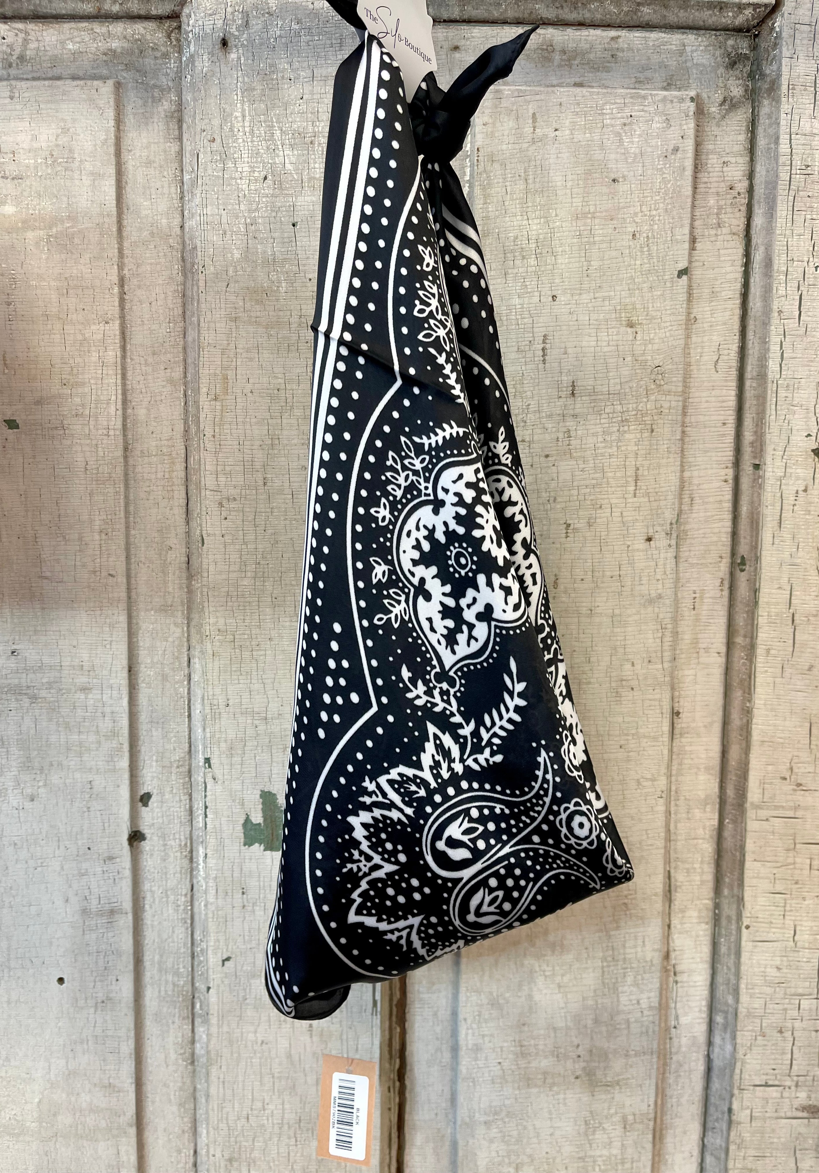 Paisley Bandana Satin Scarf-Scarves-leto-The Silo Boutique, Women's Fashion Boutique Located in Warren and Grand Forks North Dakota