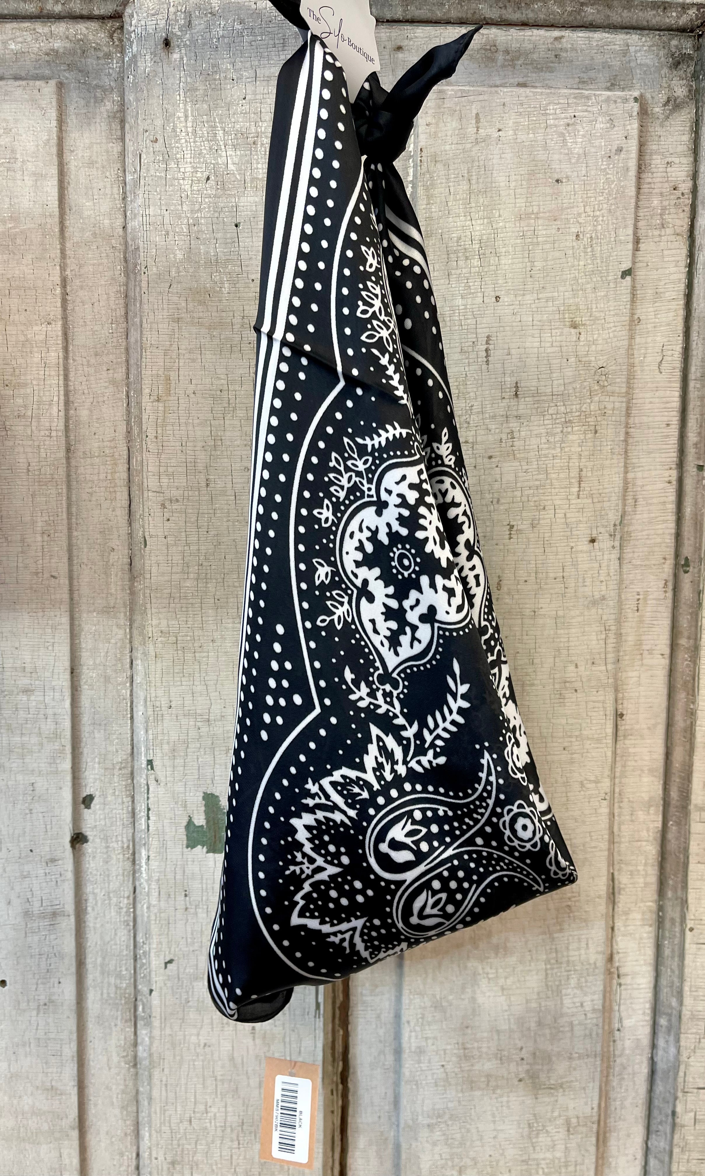Paisley Bandana Satin Scarf-Scarves-leto-The Silo Boutique, Women's Fashion Boutique Located in Warren and Grand Forks North Dakota