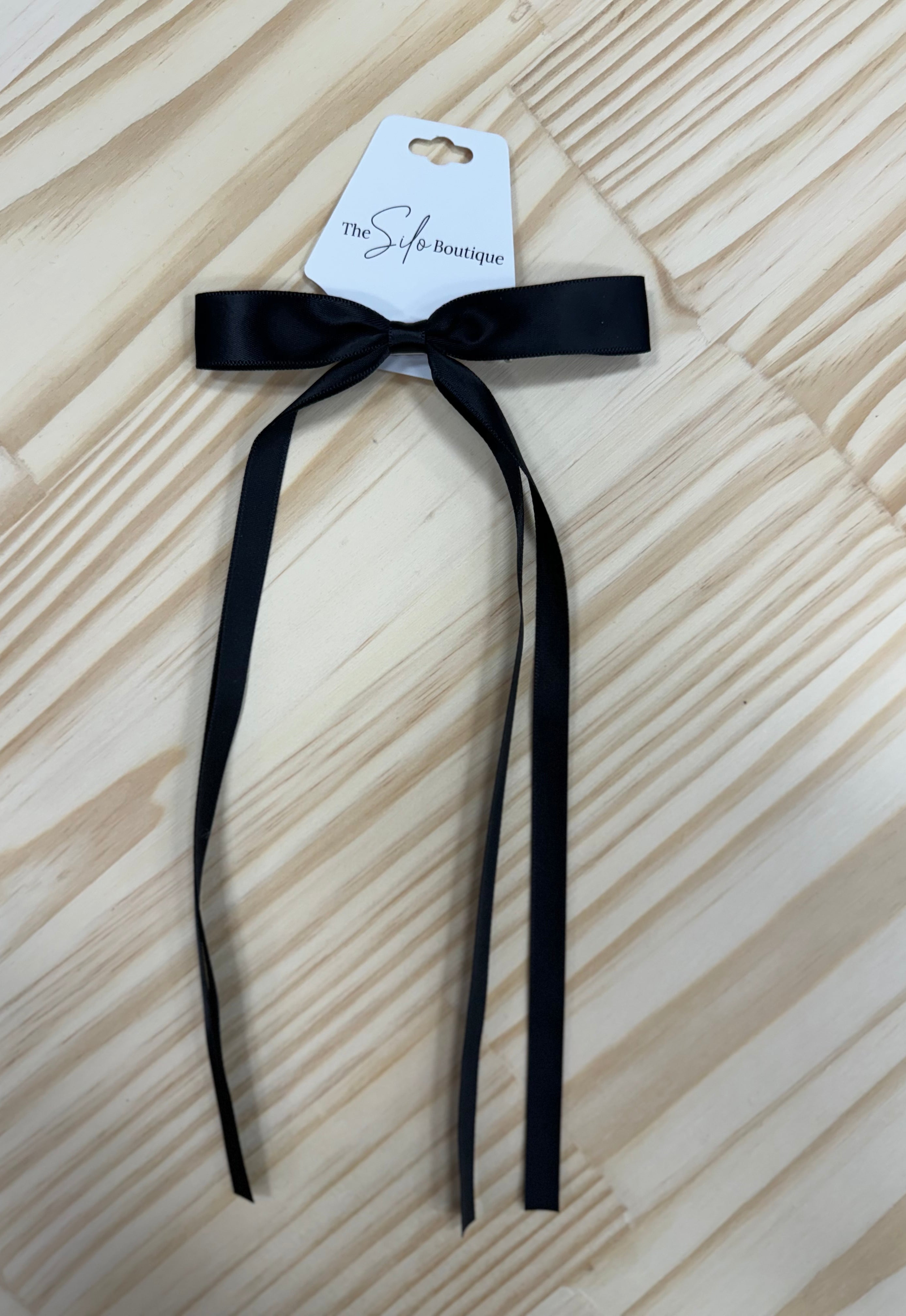 Satin Hair Bow-Hair Accessories-wall to wall-The Silo Boutique, Women's Fashion Boutique Located in Warren and Grand Forks North Dakota