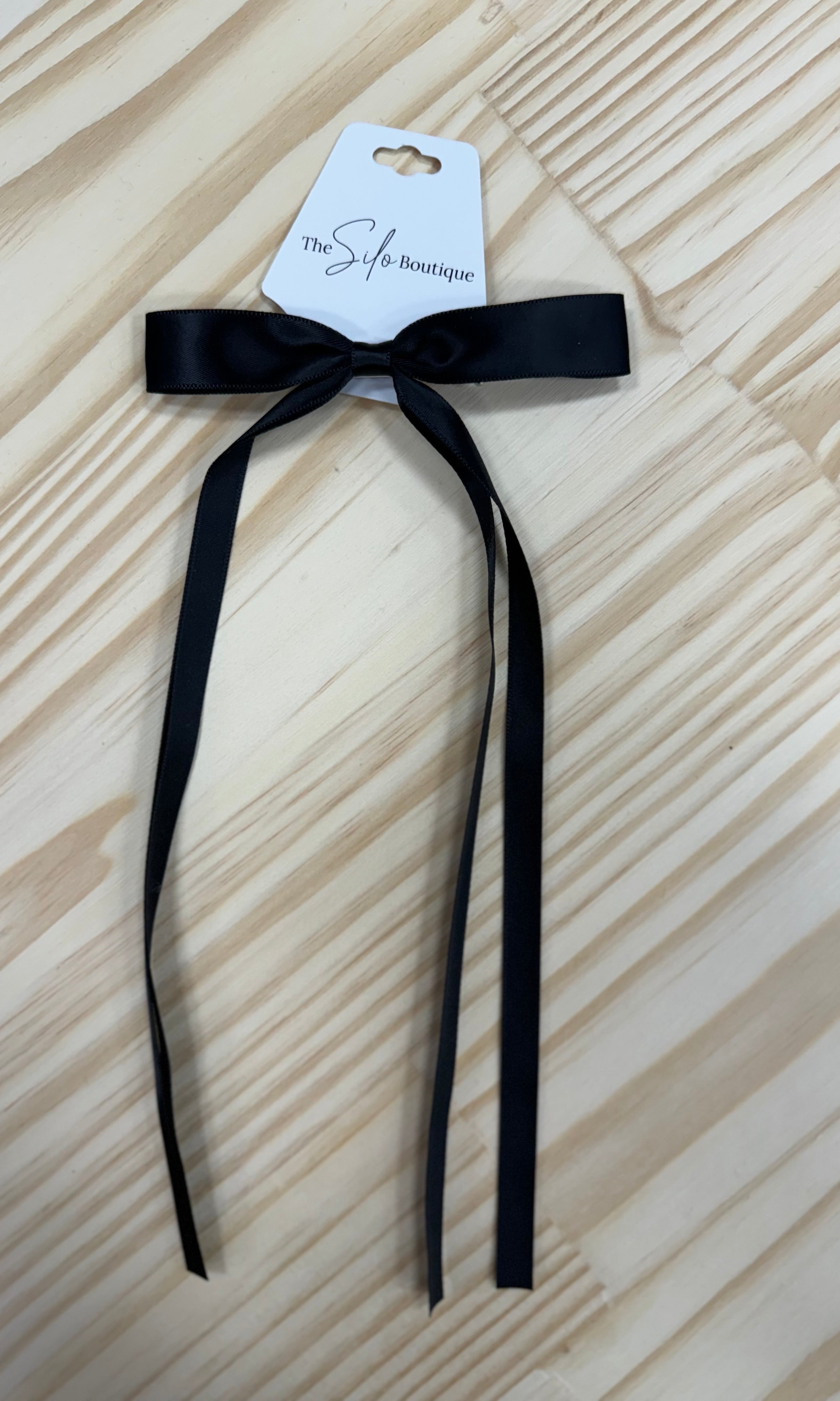 Satin Hair Bow-Hair Accessories-wall to wall-The Silo Boutique, Women's Fashion Boutique Located in Warren and Grand Forks North Dakota