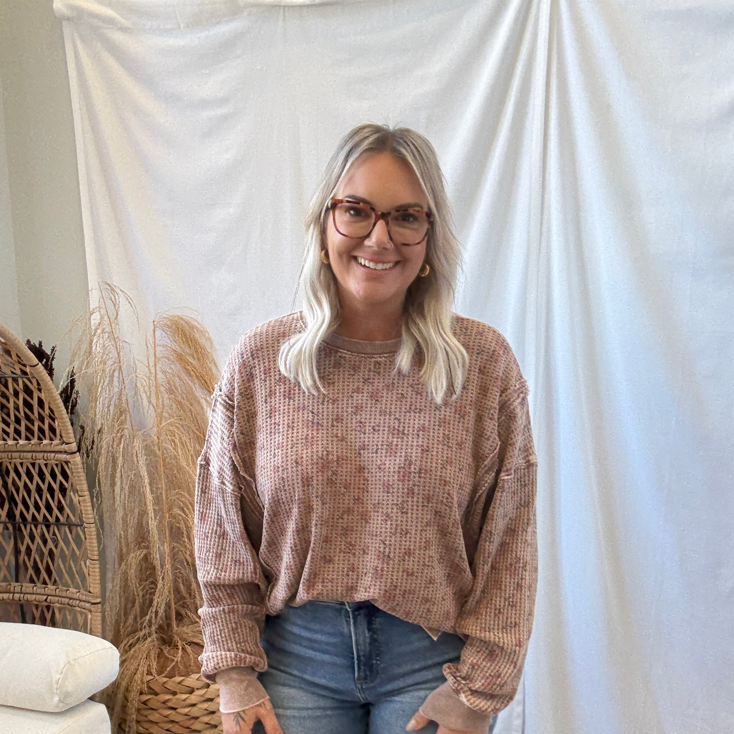 Mocha Thermal Long Sleeve Top-Long Sleeve Tops-easel-The Silo Boutique, Women's Fashion Boutique Located in Warren and Grand Forks North Dakota