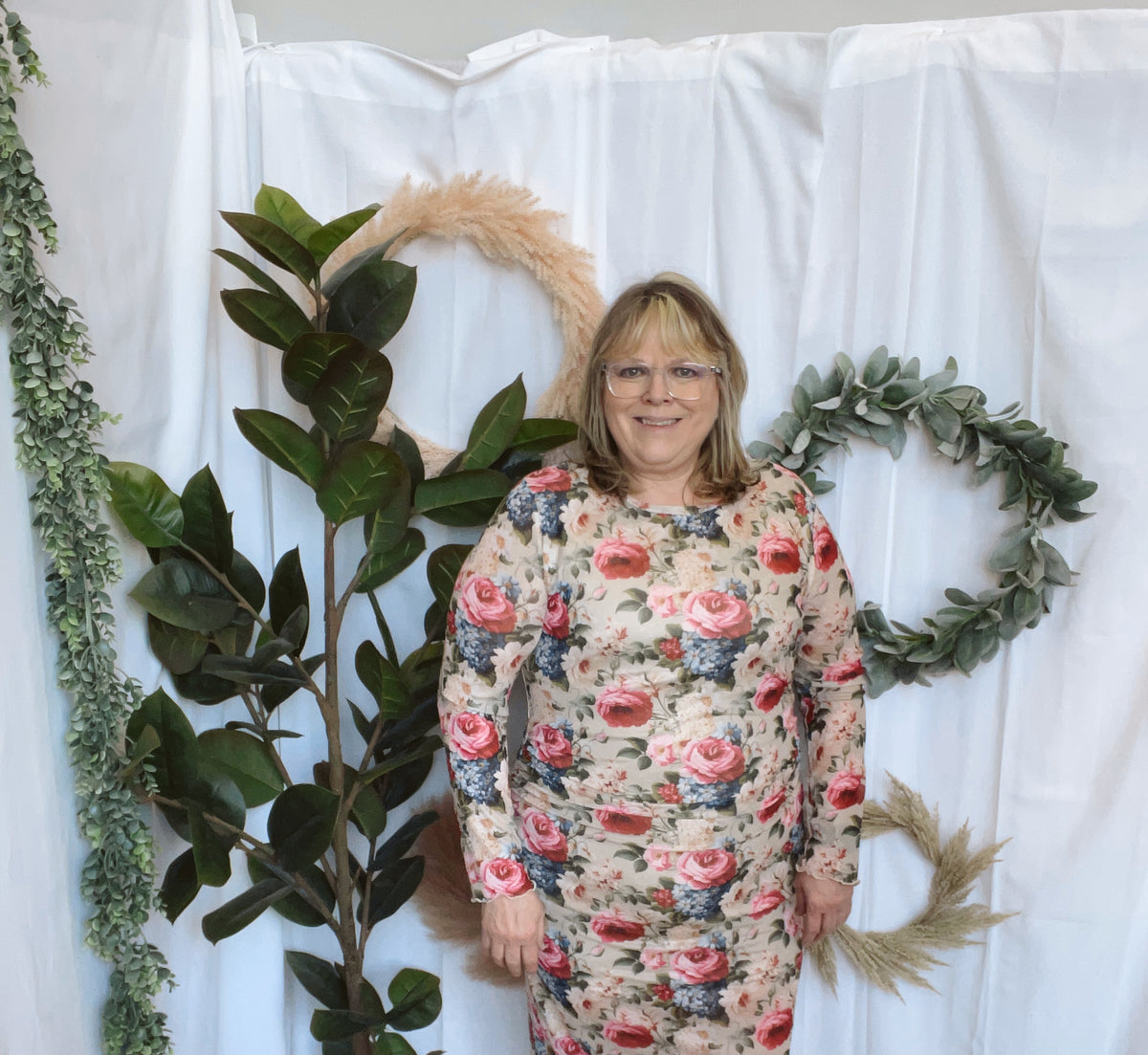 Floral Print Mesh Dress-Dresses-davi-The Silo Boutique, Women's Fashion Boutique Located in Warren and Grand Forks North Dakota