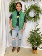 Classic Vest-Green-Vests-panaache-The Silo Boutique, Women's Fashion Boutique Located in Warren and Grand Forks North Dakota