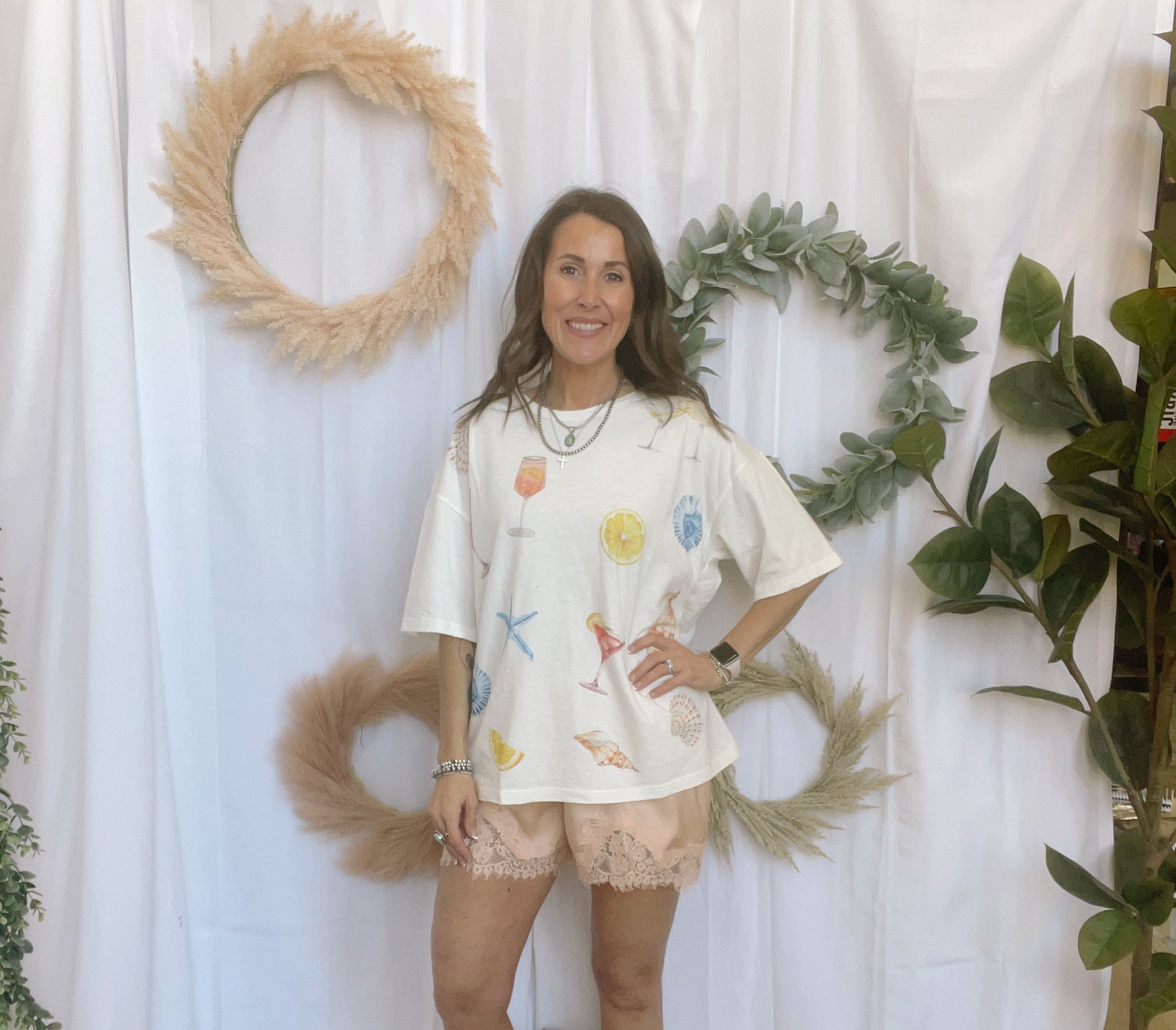 Seafood and Cocktails Tee-Graphic Tees-hem and thread-The Silo Boutique, Women's Fashion Boutique Located in Warren and Grand Forks North Dakota