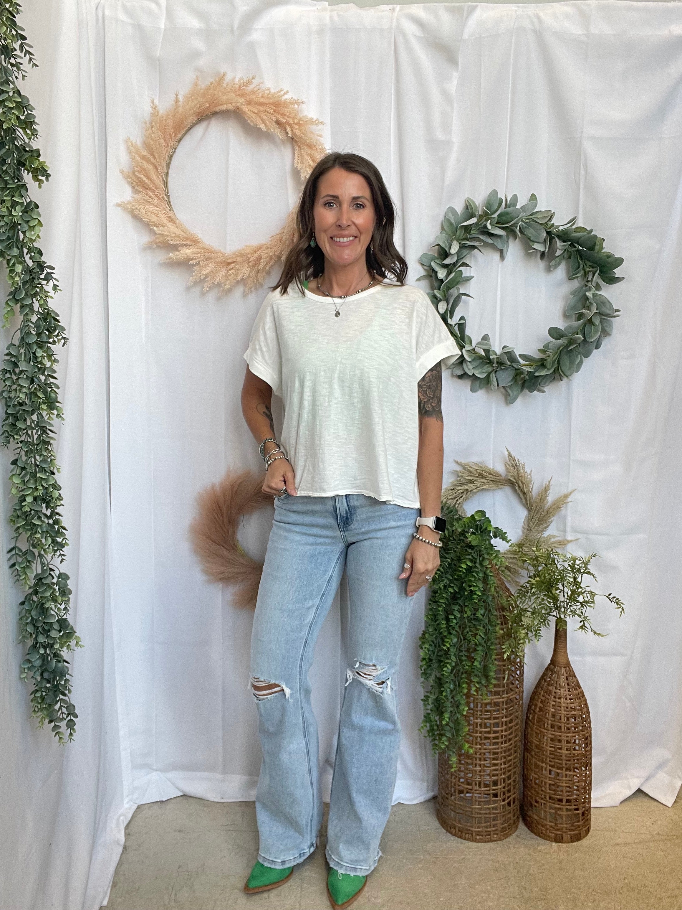 Vervet York Distressed Flare Jeans-Jeans-vervet-The Silo Boutique, Women's Fashion Boutique Located in Warren and Grand Forks North Dakota