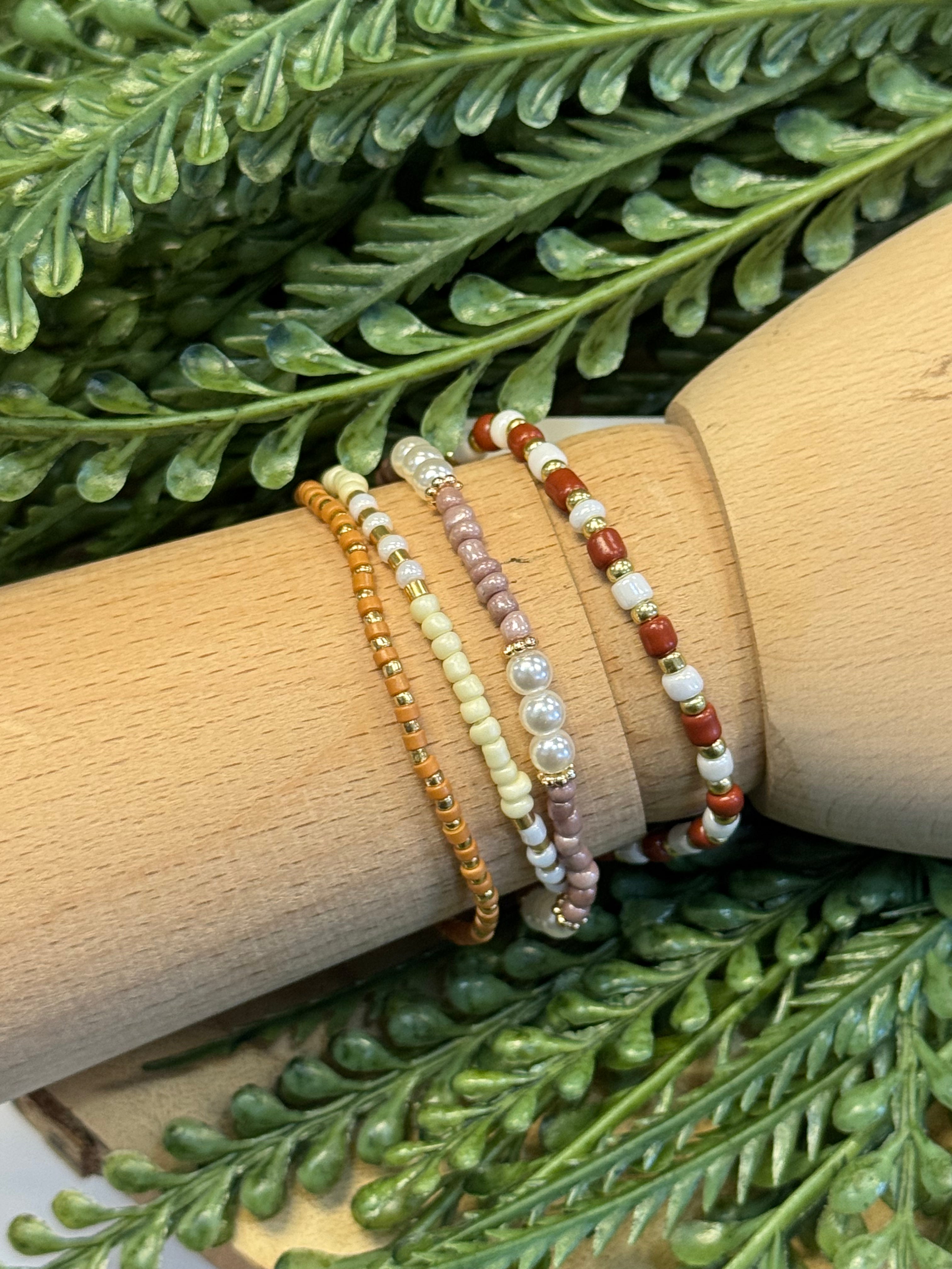 Earthy Bead Bracelet Set-Bracelets-fame-The Silo Boutique, Women's Fashion Boutique Located in Warren and Grand Forks North Dakota
