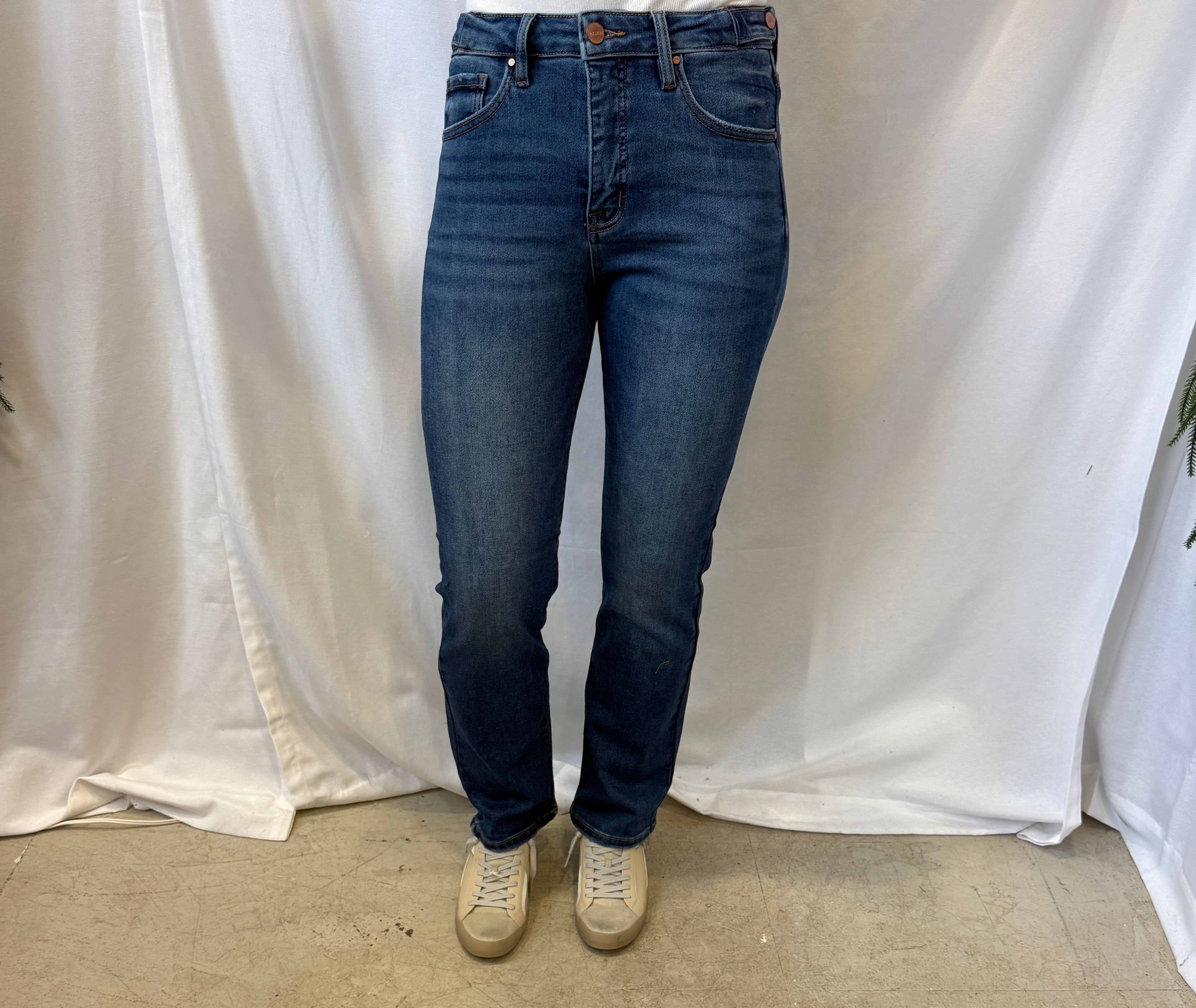 Risen Medium Dark Straight Jeans-Jeans-risen-The Silo Boutique, Women's Fashion Boutique Located in Warren and Grand Forks North Dakota