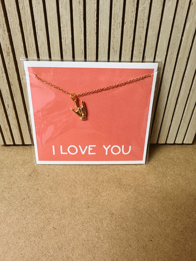 I Love You Gold Necklace-Necklaces-faire-The Silo Boutique, Women's Fashion Boutique Located in Warren and Grand Forks North Dakota