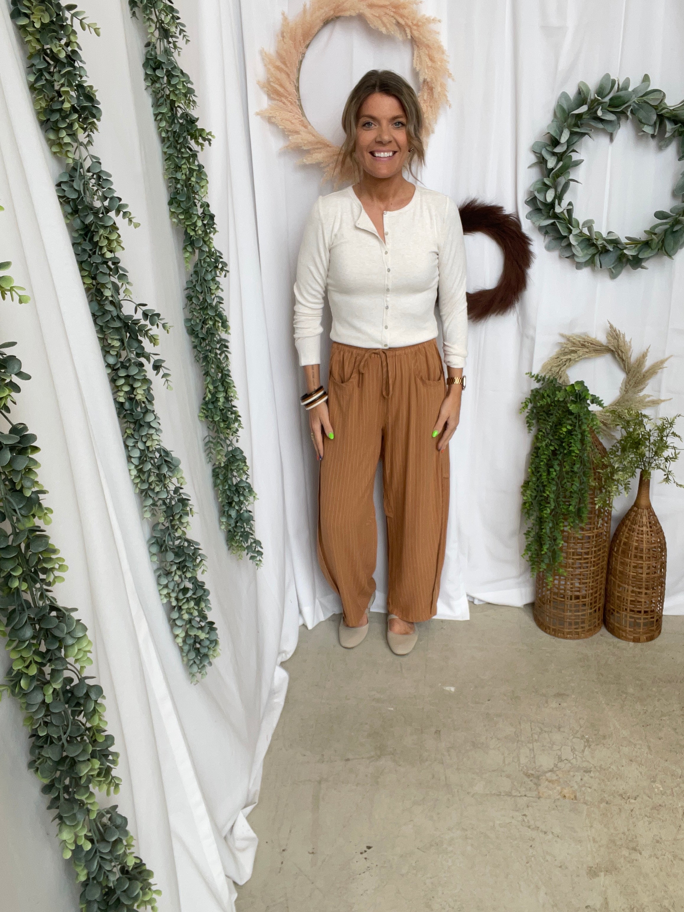 Be Cool Button Up Basic Top-Oatmeal-Long Sleeve Tops-be cool-The Silo Boutique, Women's Fashion Boutique Located in Warren and Grand Forks North Dakota