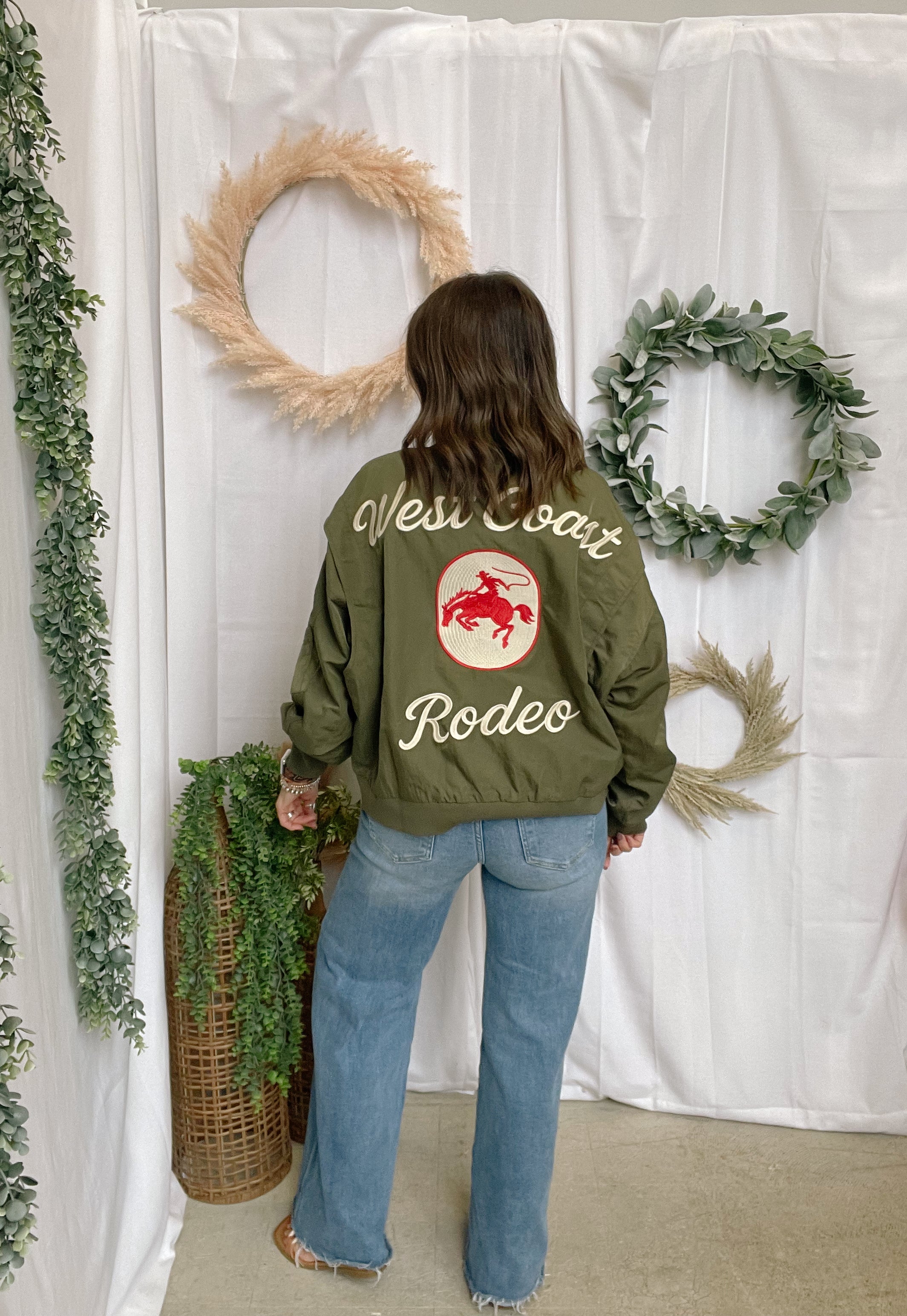 Army Green Rodeo Jacket-Coats & Jackets-davi-The Silo Boutique, Women's Fashion Boutique Located in Warren and Grand Forks North Dakota