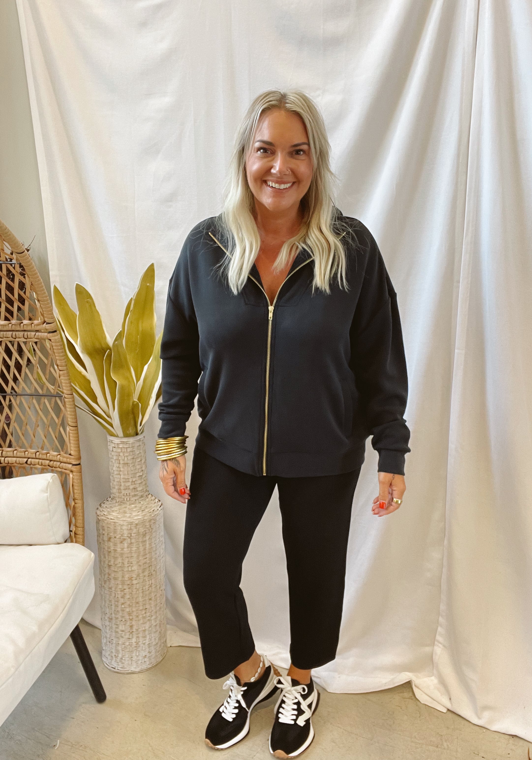 Mono B Laguna Scuba Sweatshirt-Black-Sweatshirts-mono b-The Silo Boutique, Women's Fashion Boutique Located in Warren and Grand Forks North Dakota