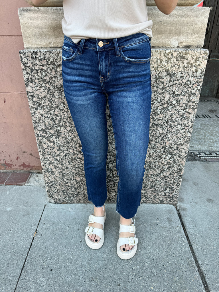 Lovervet Portable Cropped Mini Bootcut Jeans-Jeans-lovervet-The Silo Boutique, Women's Fashion Boutique Located in Warren and Grand Forks North Dakota