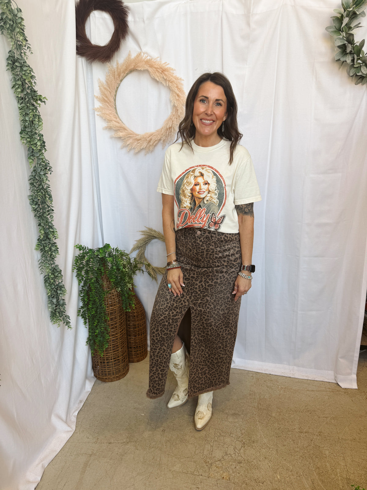 Risen Leopard Skirt-Skirts-risen-The Silo Boutique, Women's Fashion Boutique Located in Warren and Grand Forks North Dakota