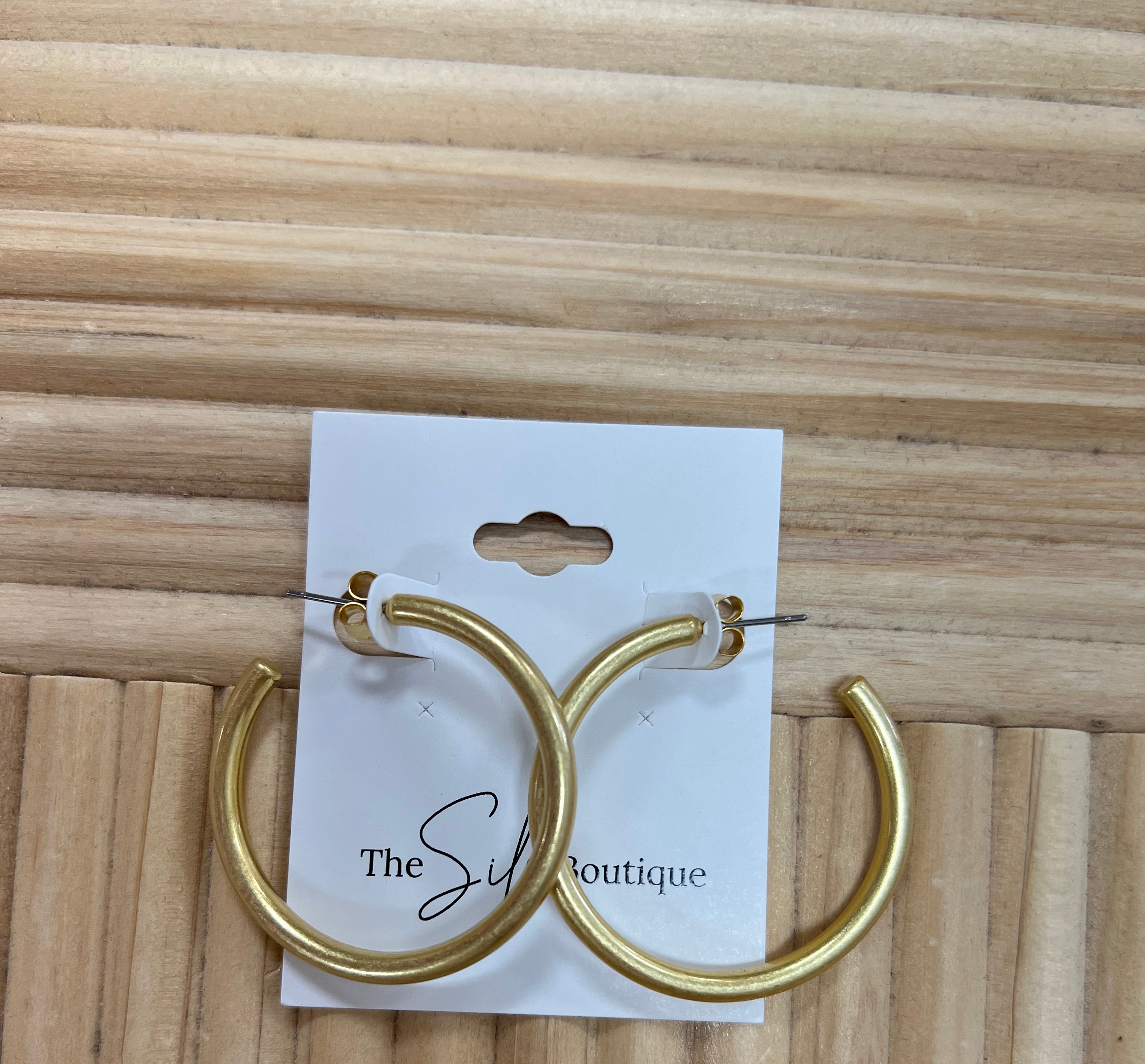 Night Out Gold Dipped Hoop Earrings-Earrings-Fame-The Silo Boutique, Women's Fashion Boutique Located in Warren and Grand Forks North Dakota