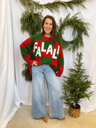 FaLaLa Check Sweater-Sweaters-jade by jane-The Silo Boutique, Women's Fashion Boutique Located in Warren and Grand Forks North Dakota