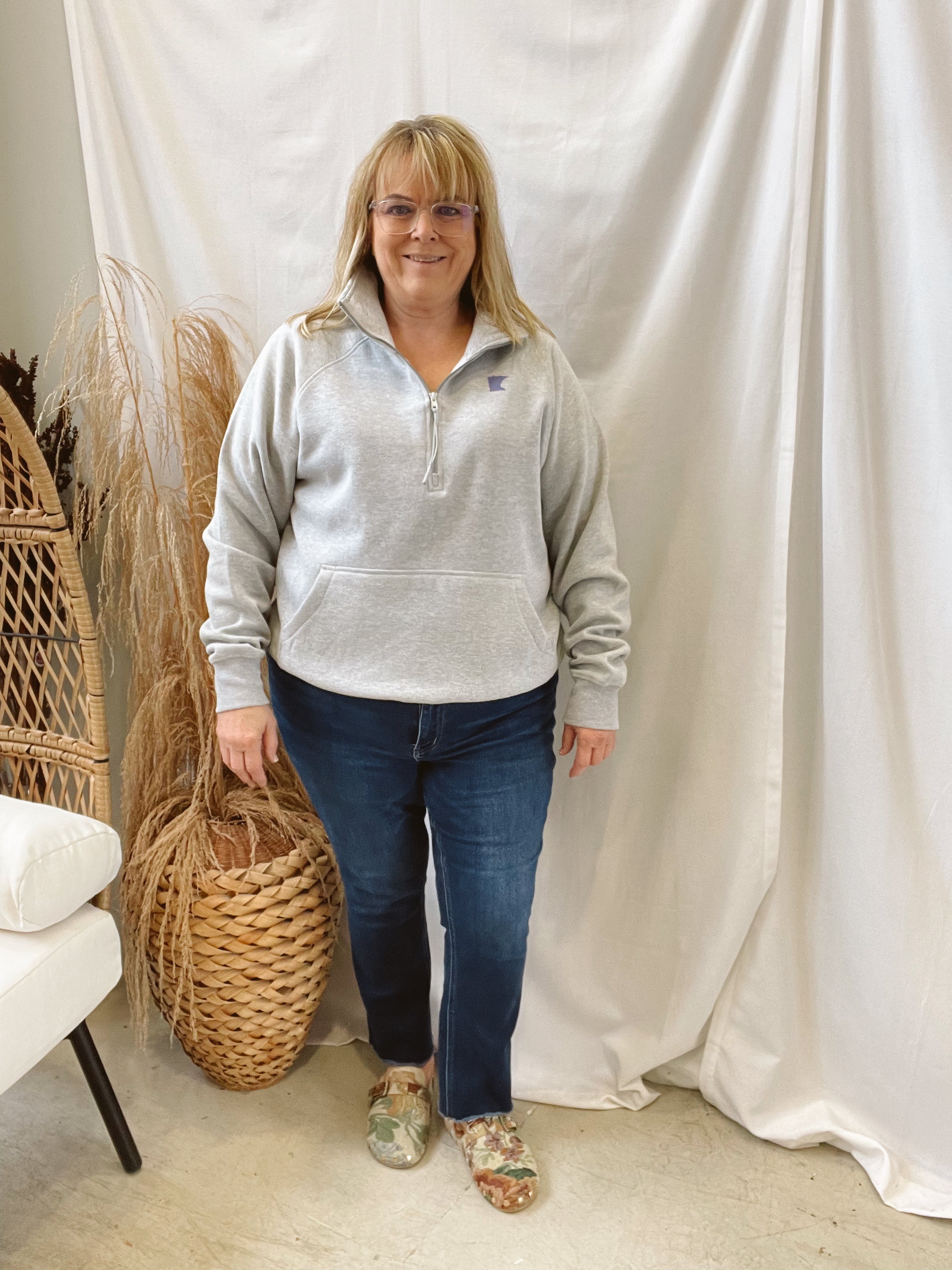 Minnesota Football Quarter Zip Sweatshirt-Sweatshirts-218-The Silo Boutique, Women's Fashion Boutique Located in Warren and Grand Forks North Dakota