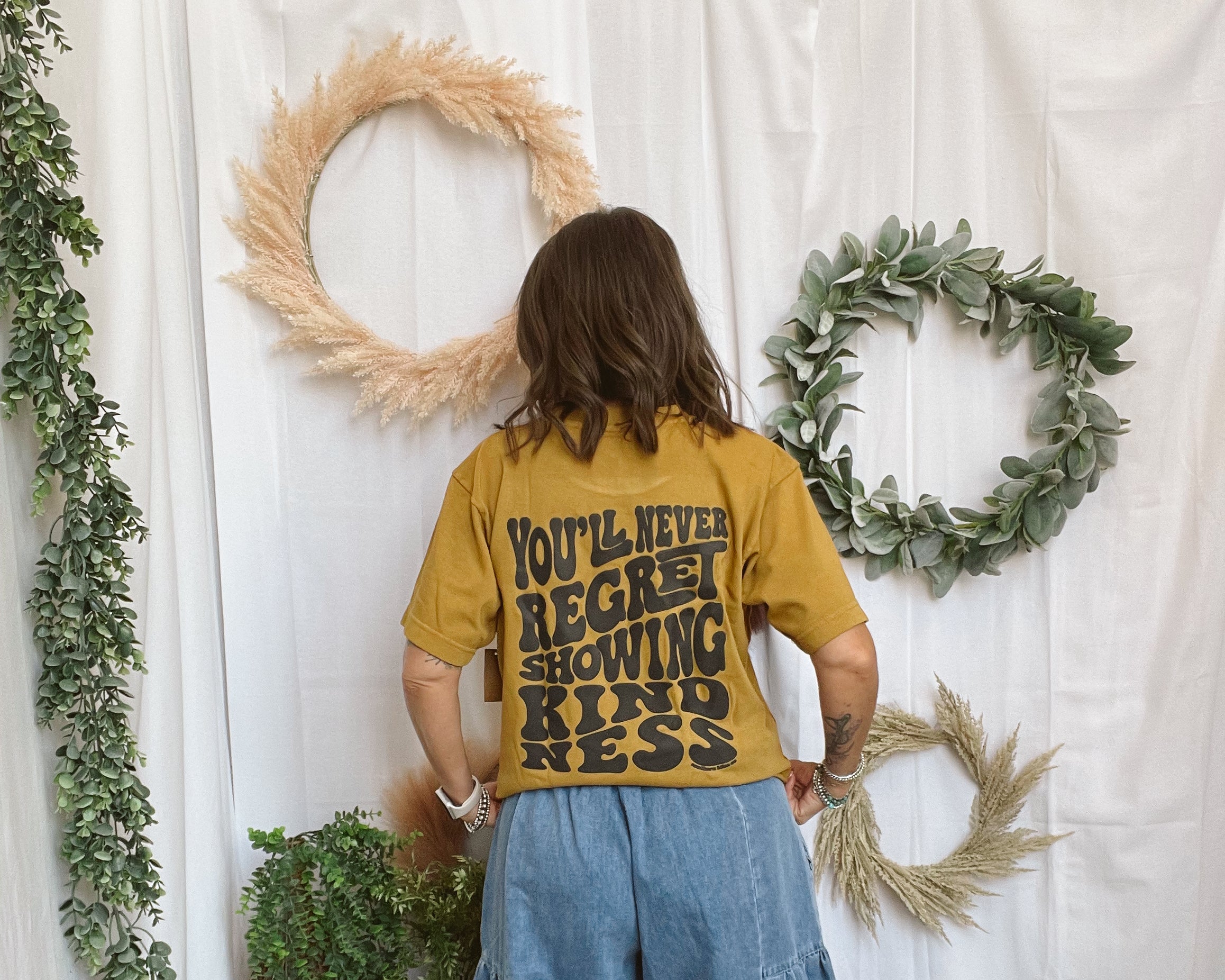 Peace & Never Regret Kindness Tee-Graphic Tees-southern bliss-The Silo Boutique, Women's Fashion Boutique Located in Warren and Grand Forks North Dakota