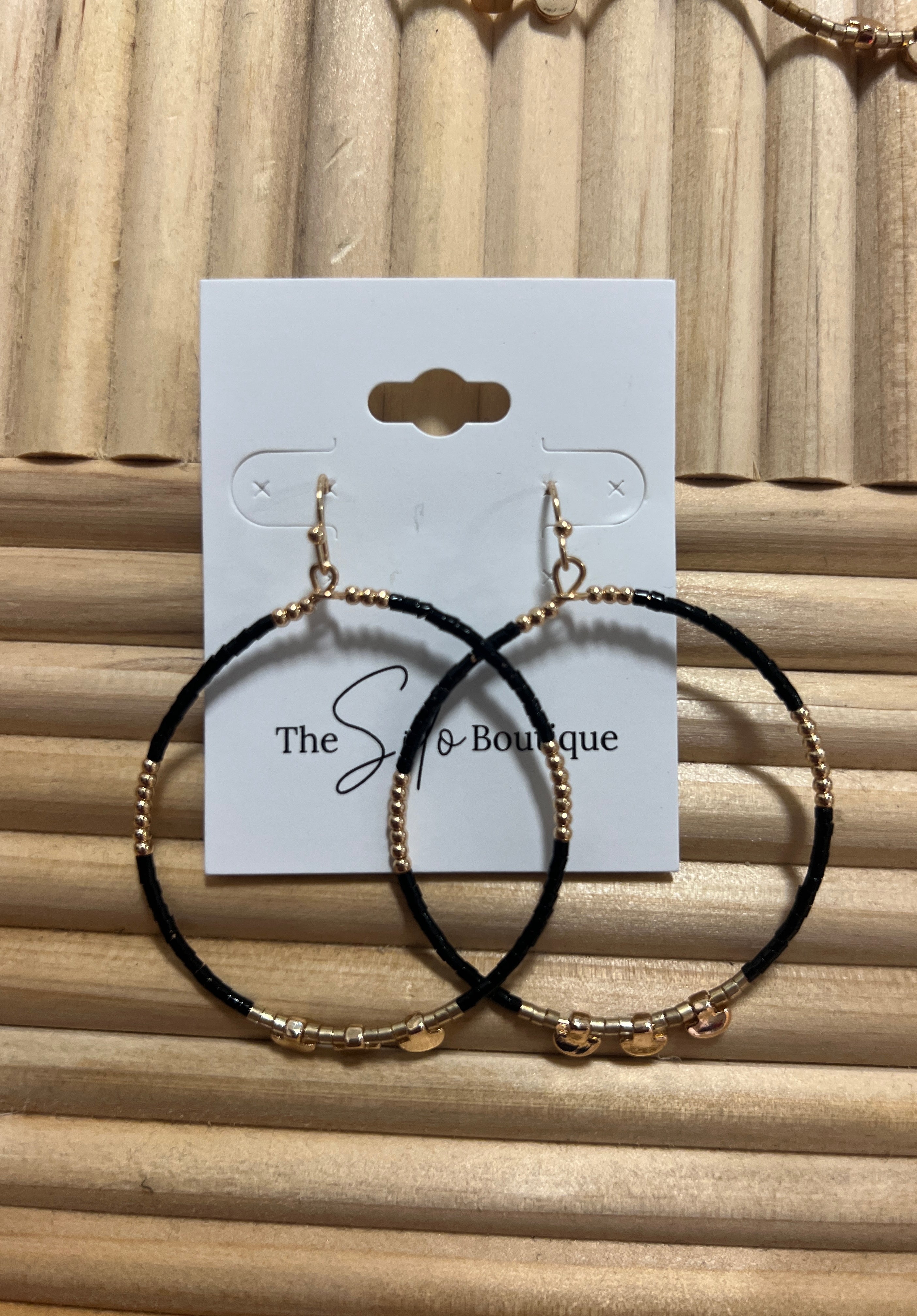 Seed Beaded Circle Drop Earrings-Earrings-Fame-The Silo Boutique, Women's Fashion Boutique Located in Warren and Grand Forks North Dakota