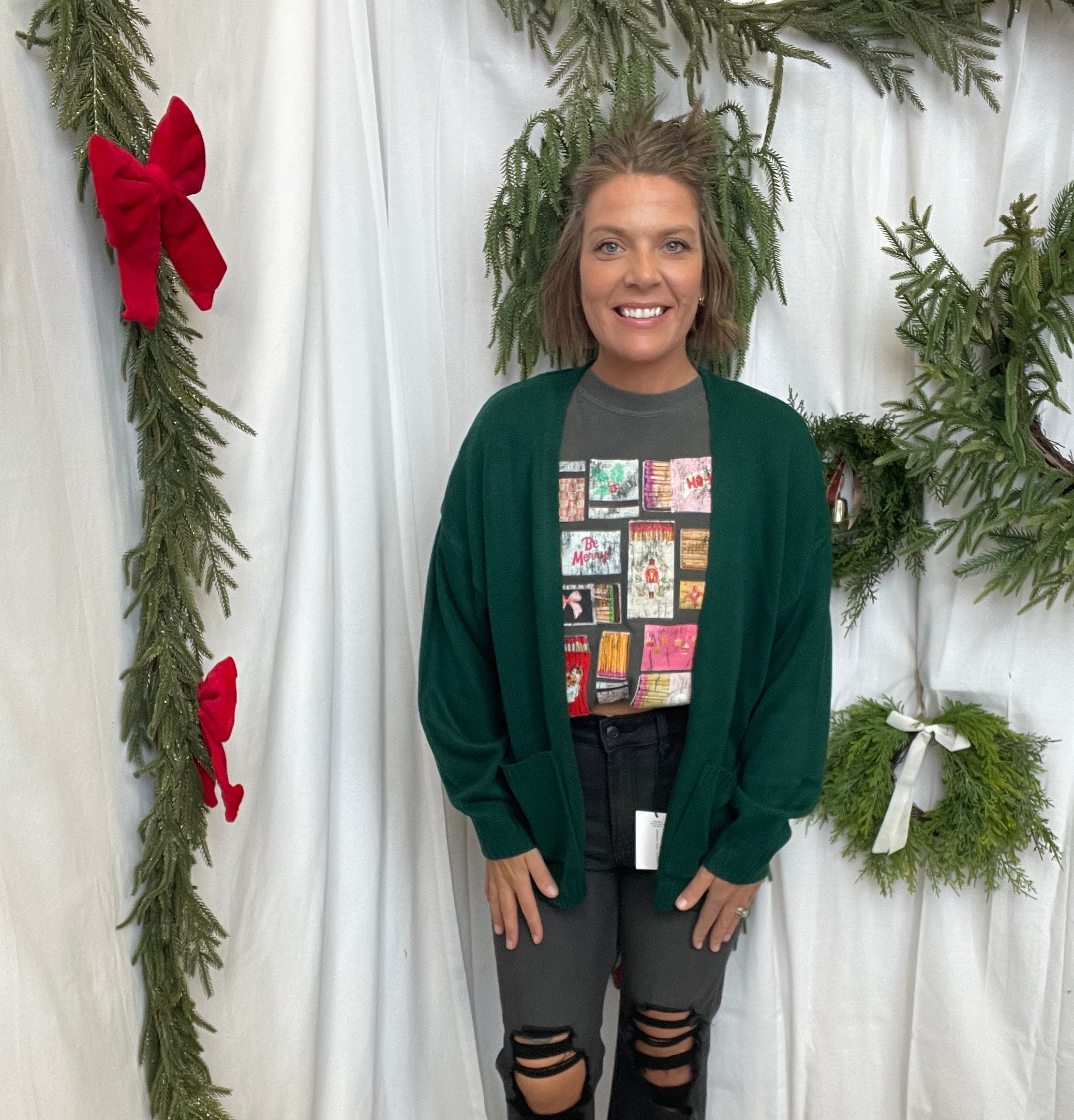 Lori Sweater Cardigan-Hunter Green-Cardigans-hyfve-The Silo Boutique, Women's Fashion Boutique Located in Warren and Grand Forks North Dakota