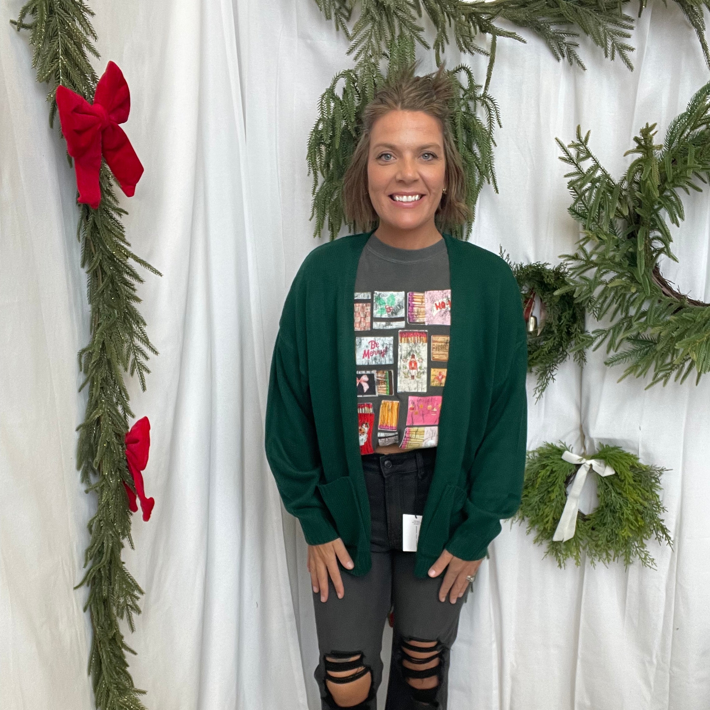 Lori Sweater Cardigan-Hunter Green-Cardigans-hyfve-The Silo Boutique, Women's Fashion Boutique Located in Warren and Grand Forks North Dakota