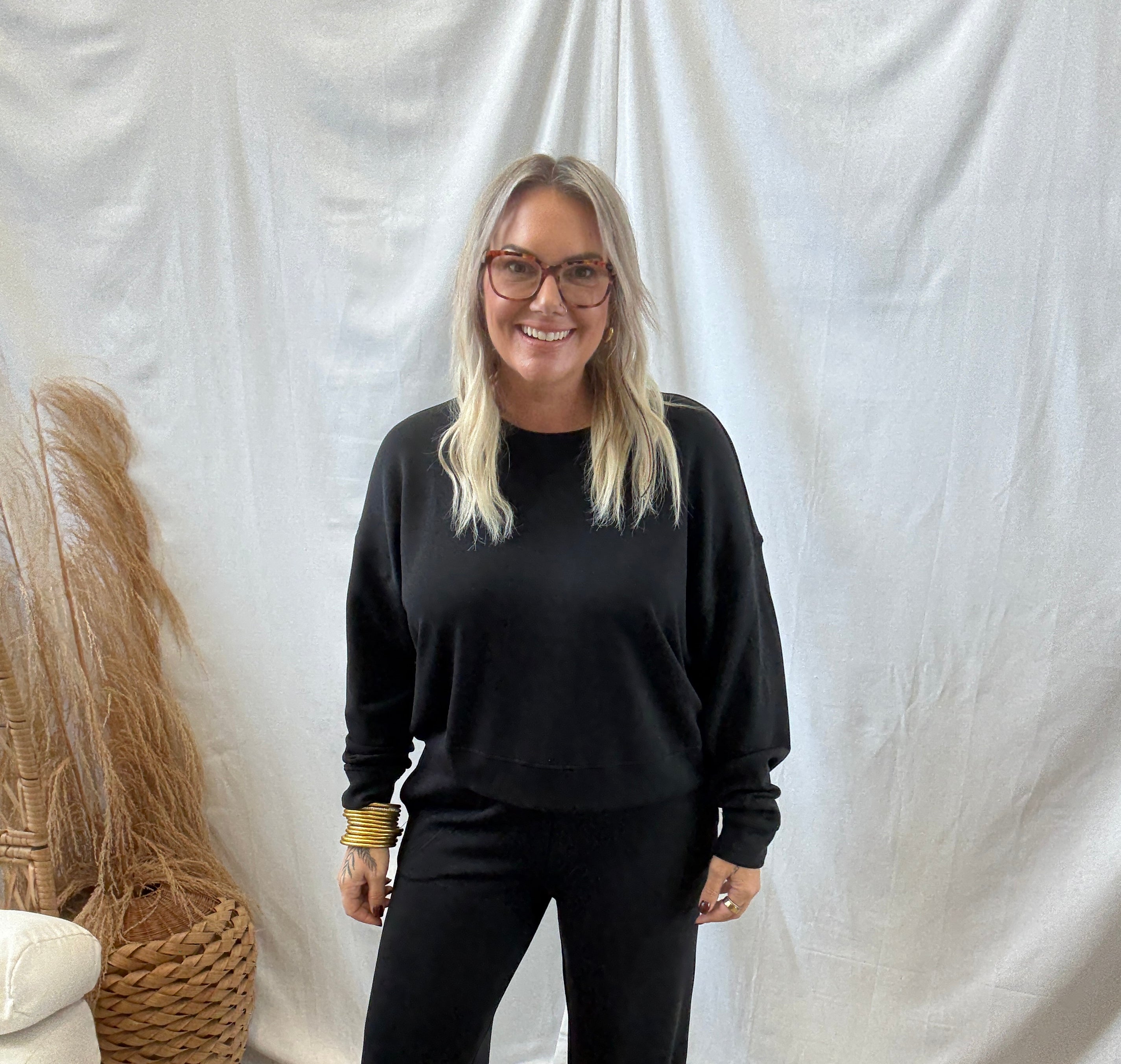 Mono B Laguna Sweatshirt-Black-Sweatshirts-mono b-The Silo Boutique, Women's Fashion Boutique Located in Warren and Grand Forks North Dakota