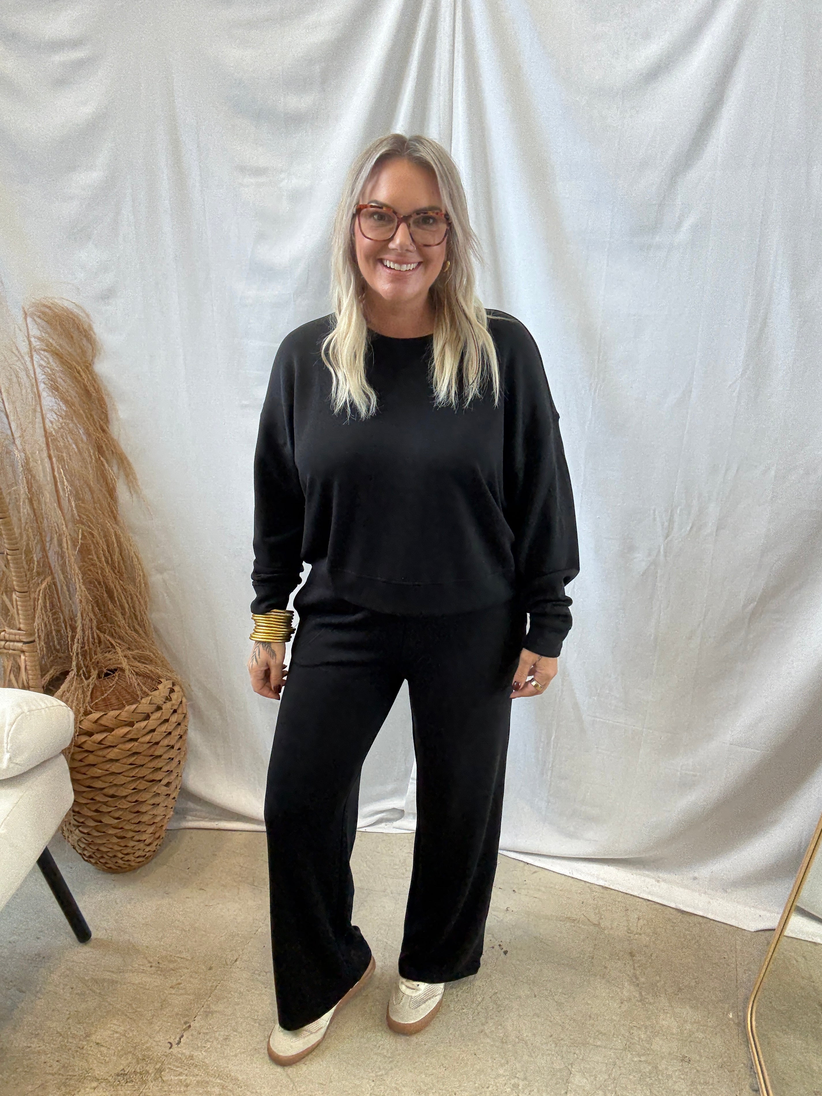 Mono B Laguna Sweatshirt-Black-Sweatshirts-mono b-The Silo Boutique, Women's Fashion Boutique Located in Warren and Grand Forks North Dakota