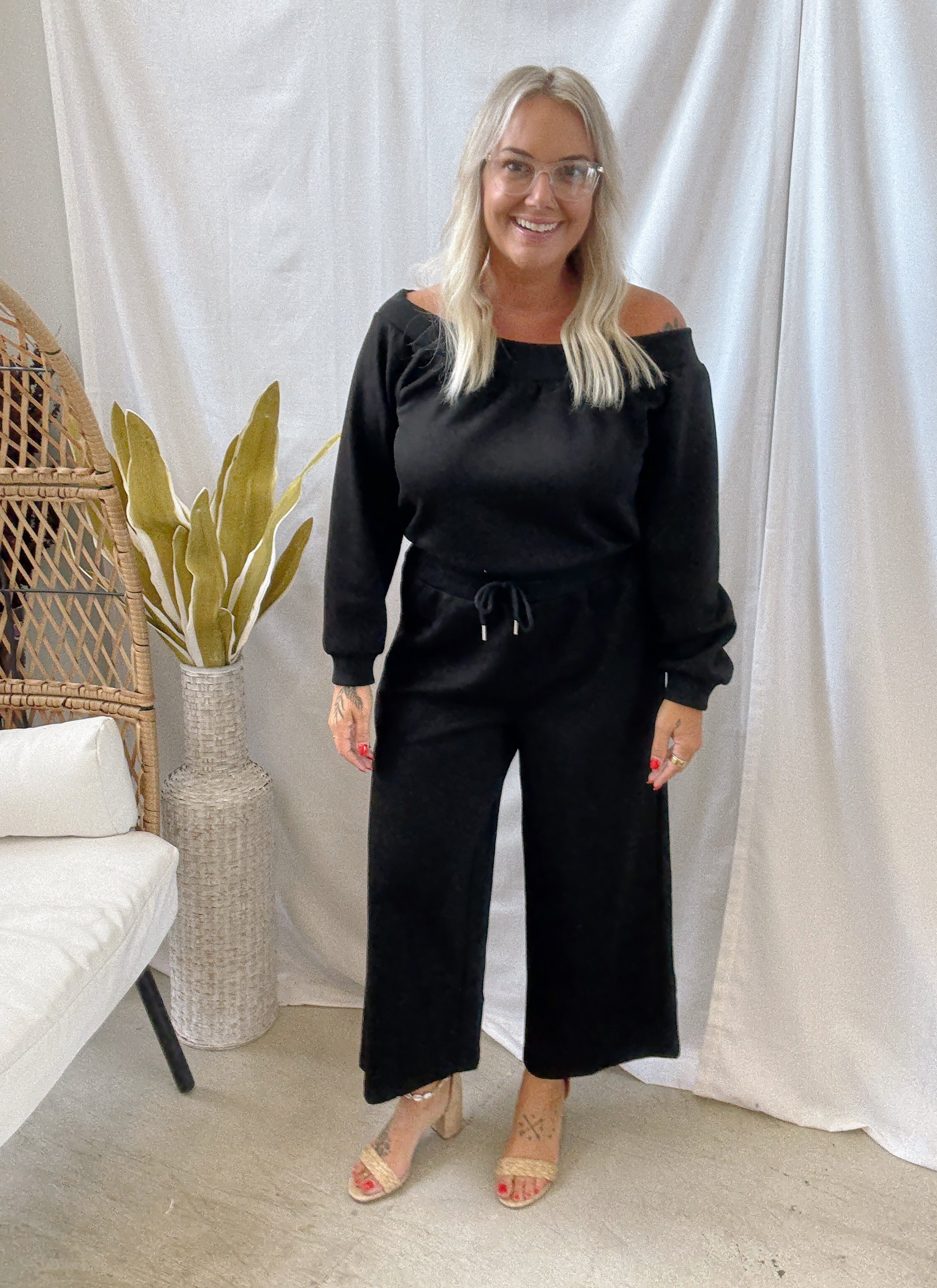P Cill Black Jumpsuit-Jumpsuits & Rompers-p cill-The Silo Boutique, Women's Fashion Boutique Located in Warren and Grand Forks North Dakota