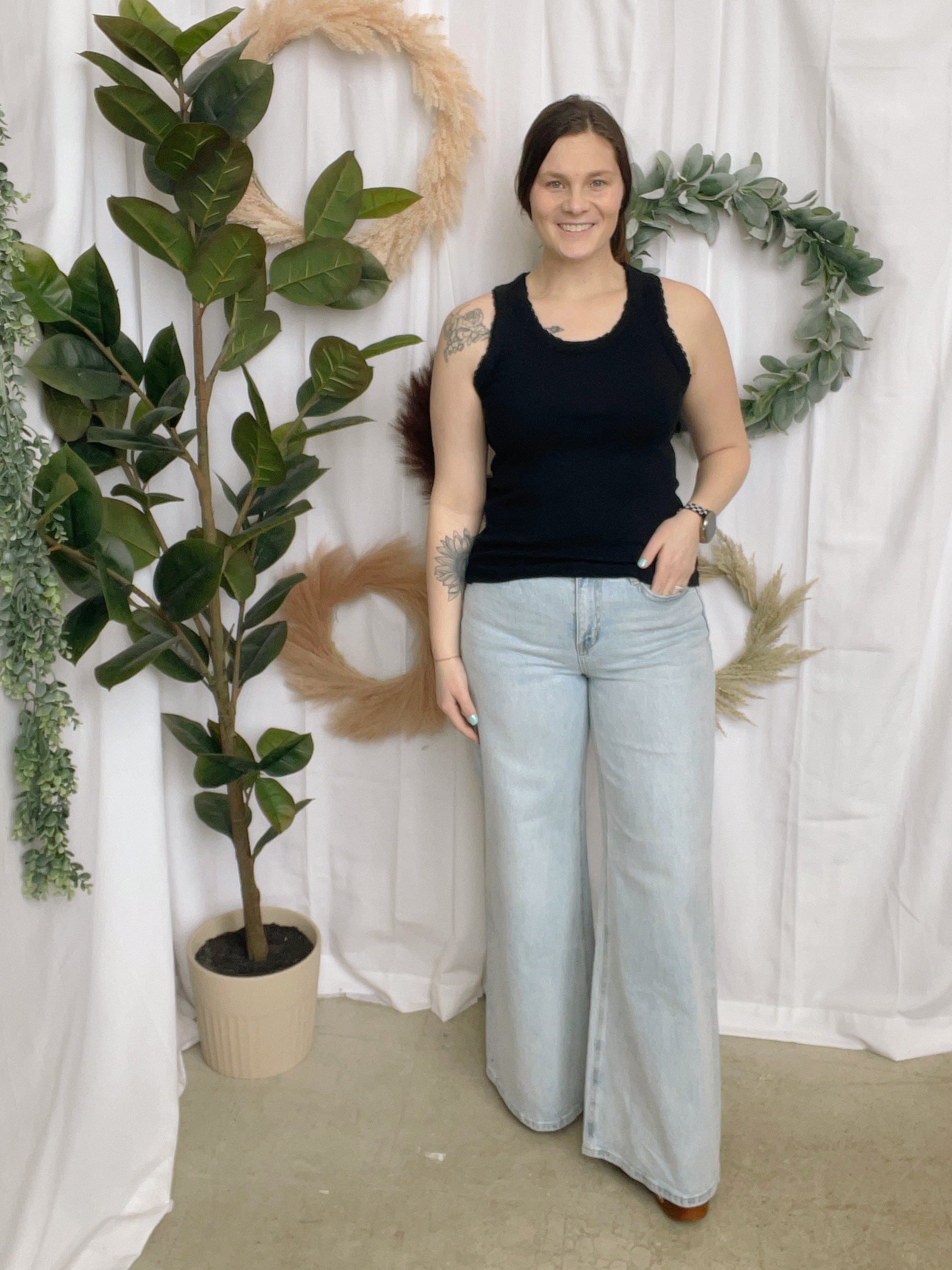 Cotierra Ribbed Tank Top-Black-Tank Tops-cotierra-The Silo Boutique, Women's Fashion Boutique Located in Warren and Grand Forks North Dakota