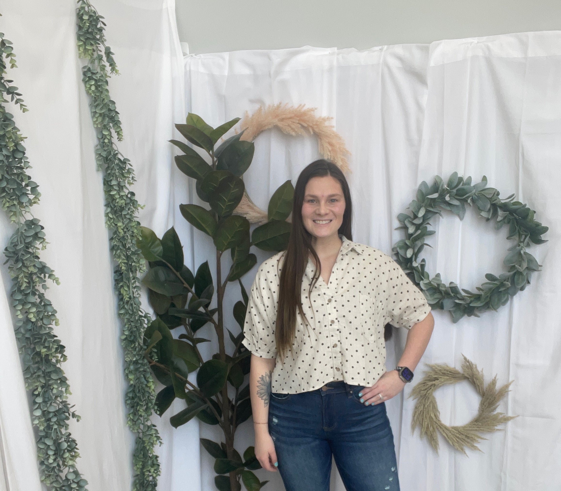 Oatmeal Polka Dot Shirt-Short Sleeve Tops-hyfve-The Silo Boutique, Women's Fashion Boutique Located in Warren and Grand Forks North Dakota