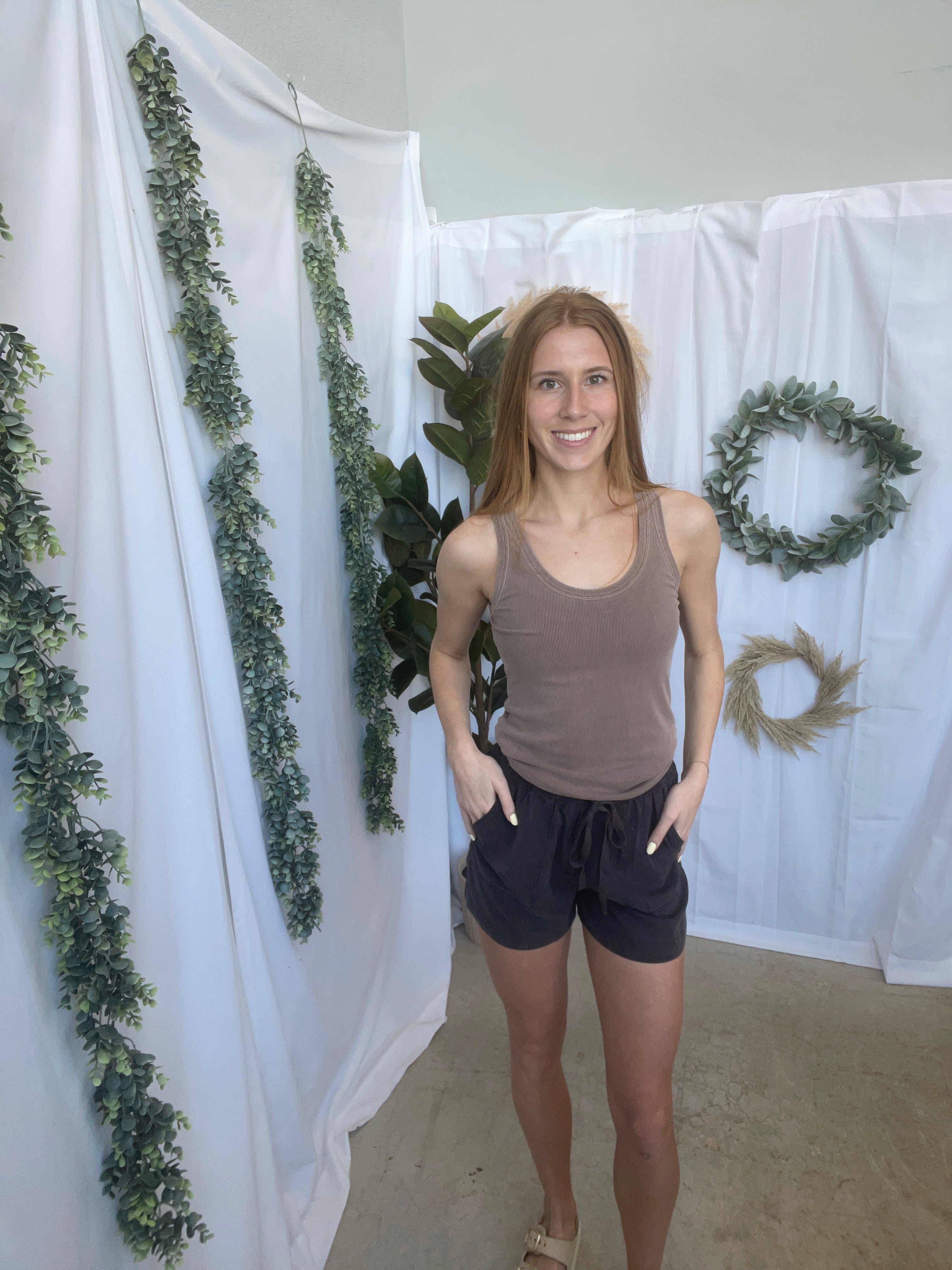 Classic Scoop Tank Top-Brown-Tank Tops-be cool-The Silo Boutique, Women's Fashion Boutique Located in Warren and Grand Forks North Dakota