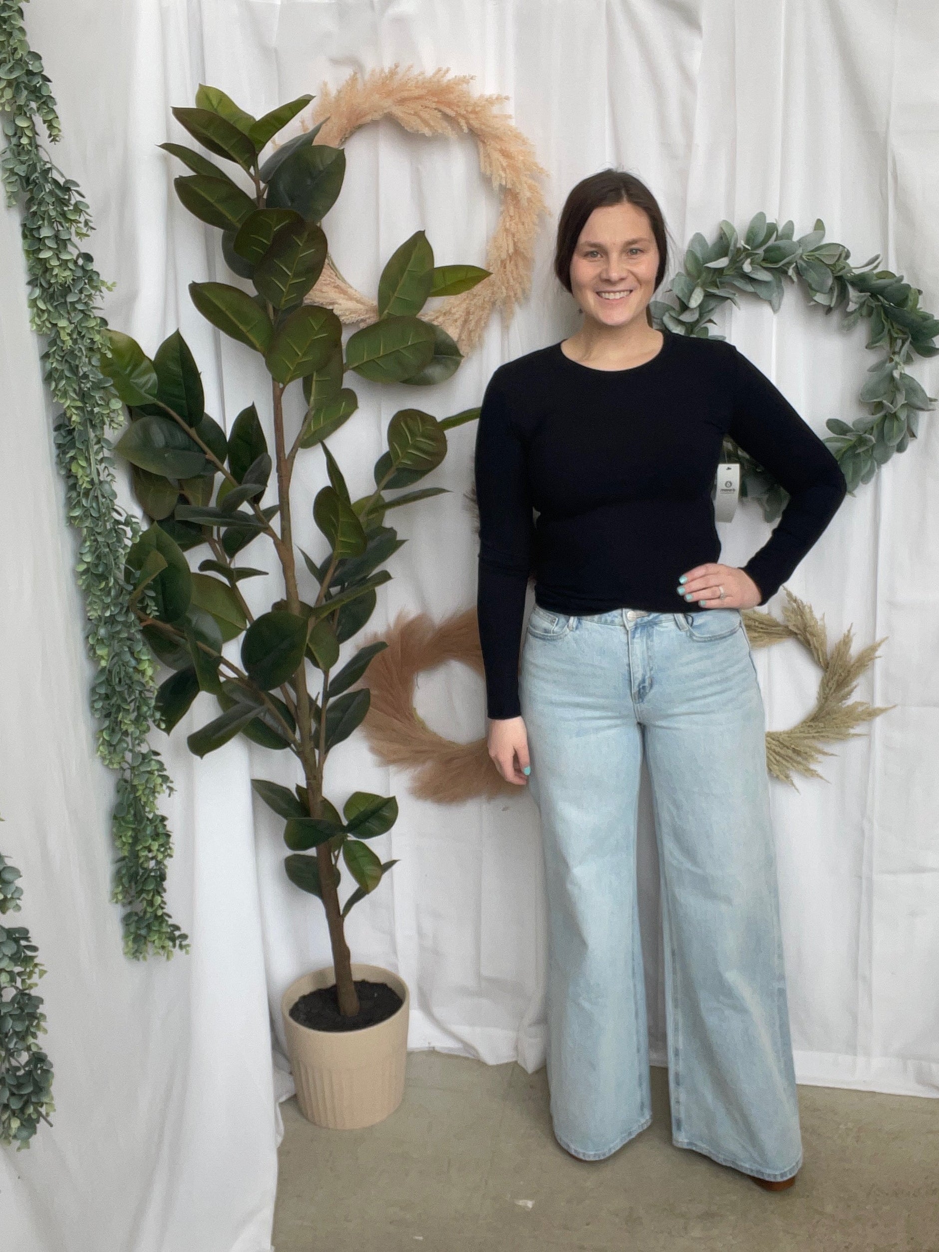 Mono B Essential Long Sleeve Top-Black-Long Sleeve Tops-mono b-The Silo Boutique, Women's Fashion Boutique Located in Warren and Grand Forks North Dakota