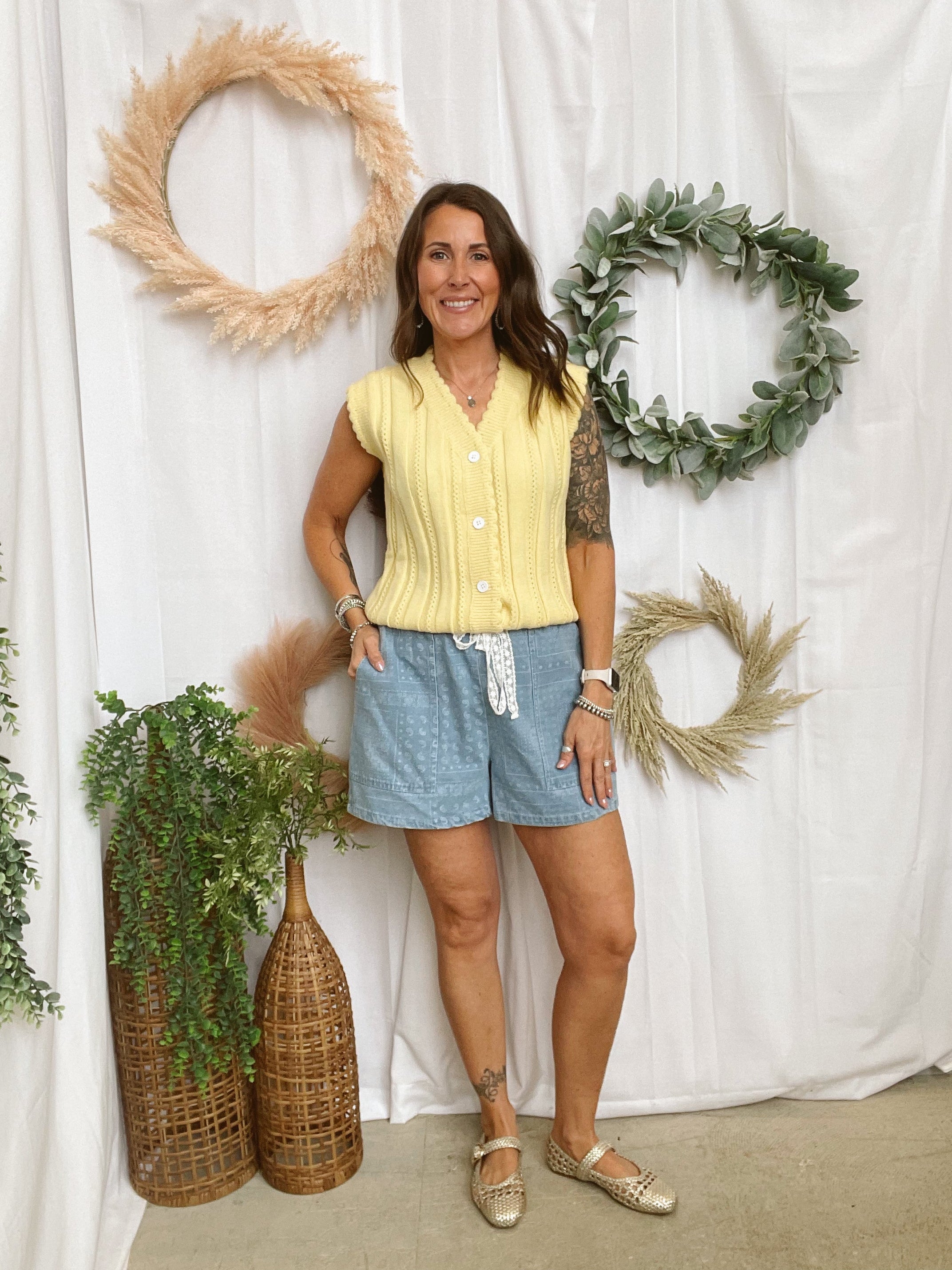Annie Bandana Denim Shorts-Shorts-anniewear-The Silo Boutique, Women's Fashion Boutique Located in Warren and Grand Forks North Dakota