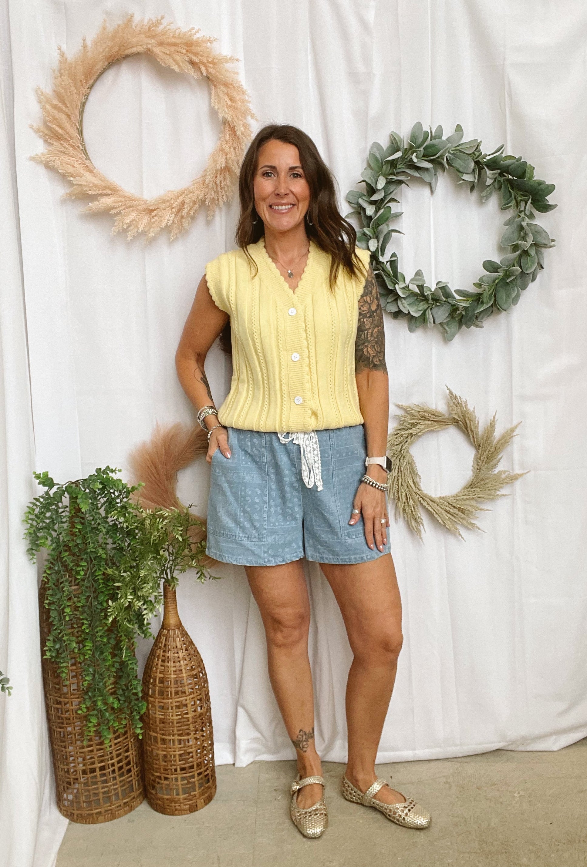 Soft Horizon Tank Vest-Lemon-Tank Tops-lovlov-The Silo Boutique, Women's Fashion Boutique Located in Warren and Grand Forks North Dakota