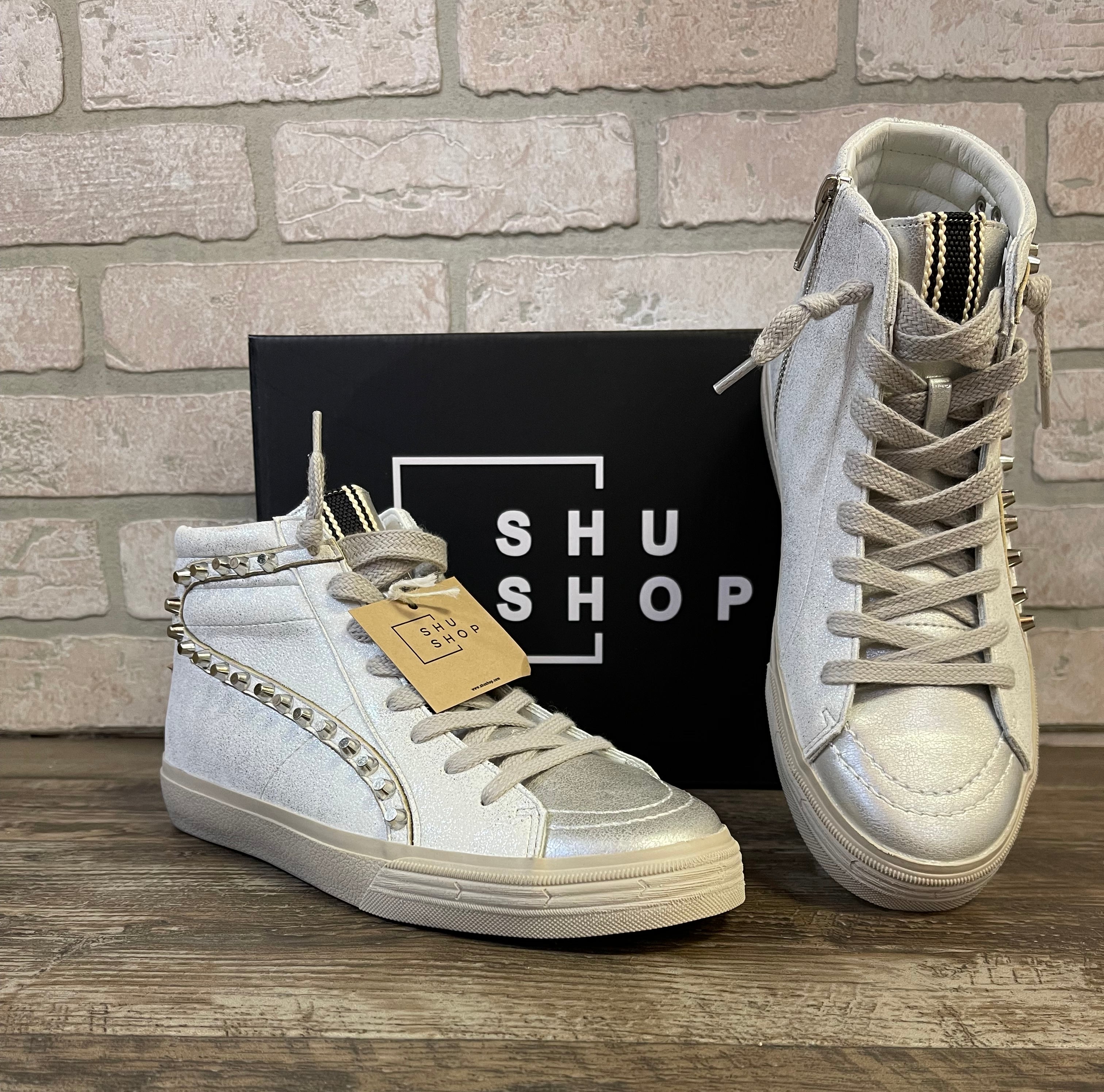 ShuShop Rio White Silver Sneaker-Shoes-shushop-The Silo Boutique, Women's Fashion Boutique Located in Warren and Grand Forks North Dakota