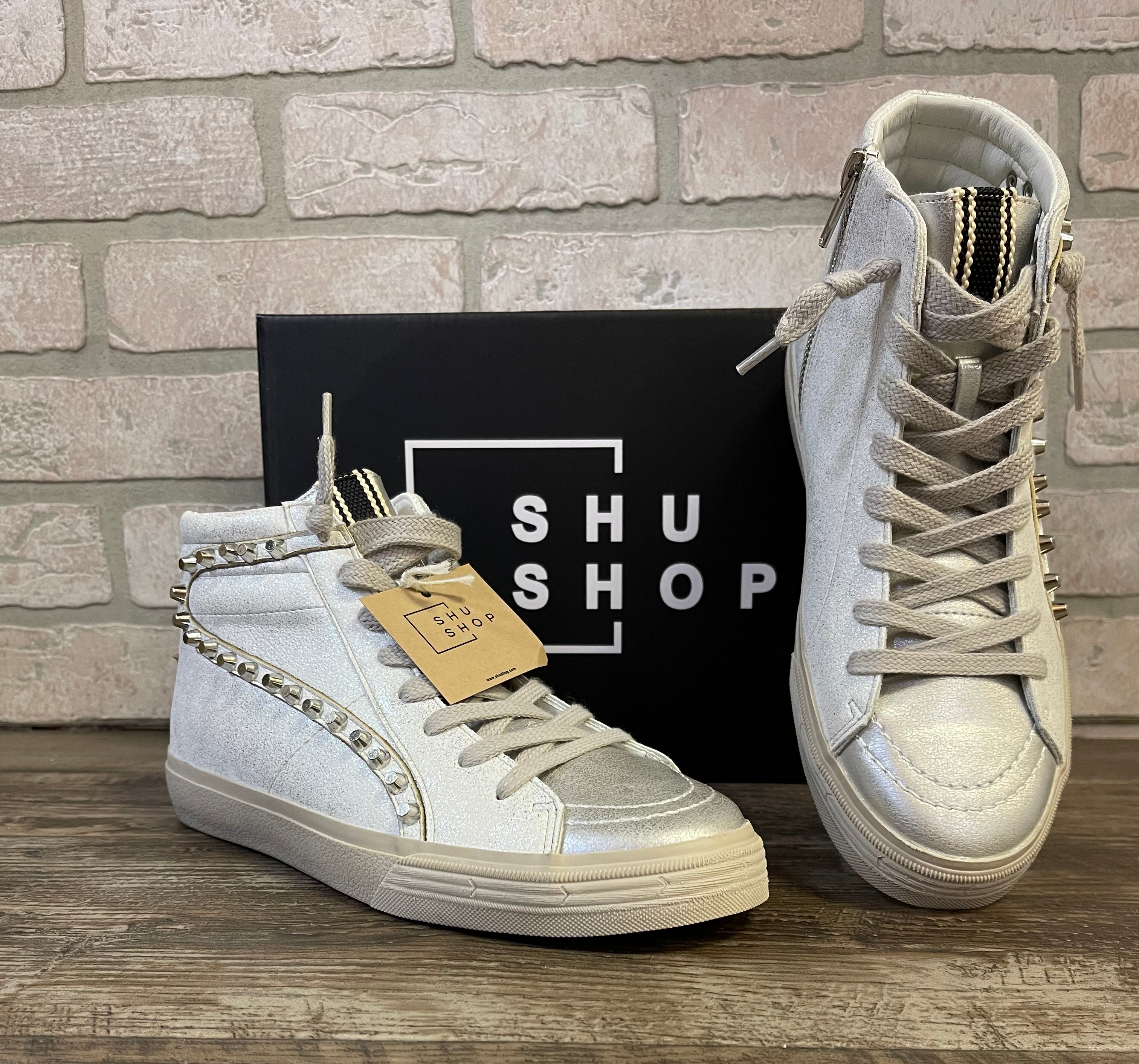ShuShop Rio White Silver Sneaker-Shoes-shushop-The Silo Boutique, Women's Fashion Boutique Located in Warren and Grand Forks North Dakota