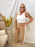 Sideline Drawstring Pants-Tan-Pants-eesome-The Silo Boutique, Women's Fashion Boutique Located in Warren and Grand Forks North Dakota