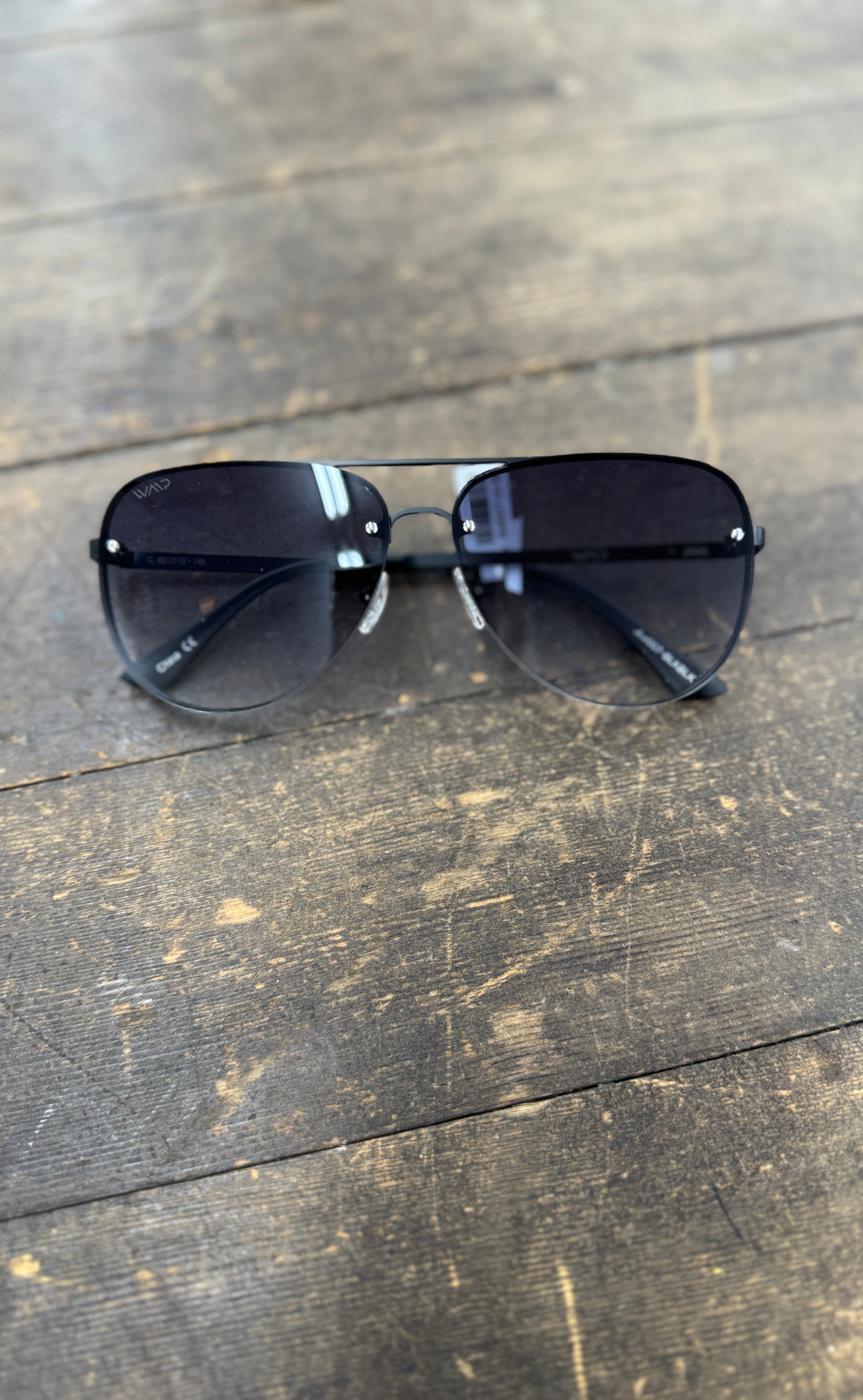 WMP Gradient Black Aviator Sunglasses-Sunglasses-wmp-The Silo Boutique, Women's Fashion Boutique Located in Warren and Grand Forks North Dakota