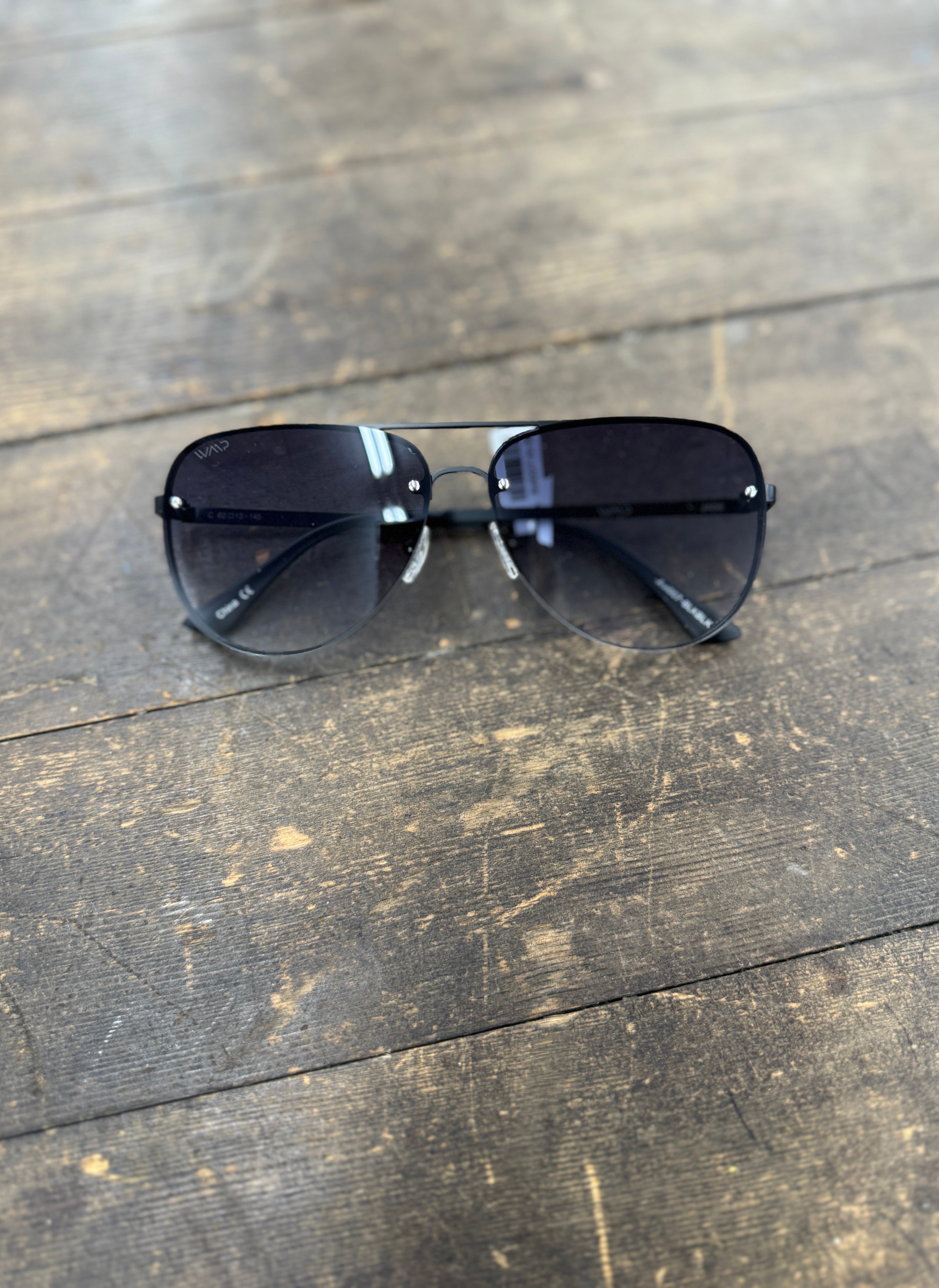 WMP Gradient Black Aviator Sunglasses-Sunglasses-wmp-The Silo Boutique, Women's Fashion Boutique Located in Warren and Grand Forks North Dakota