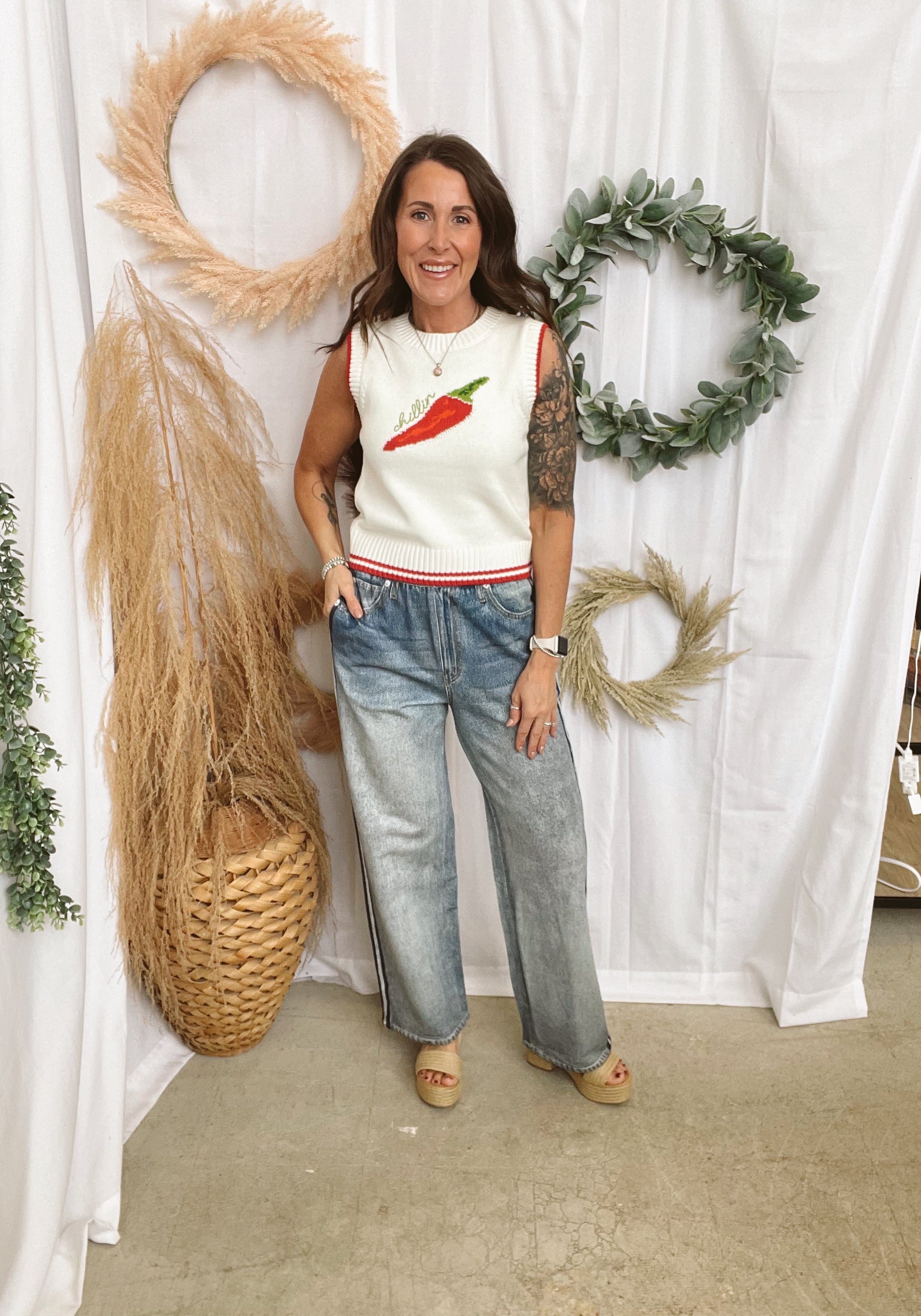 Elan Chili Sweater Tank-Tank Tops-elan-The Silo Boutique, Women's Fashion Boutique Located in Warren and Grand Forks North Dakota