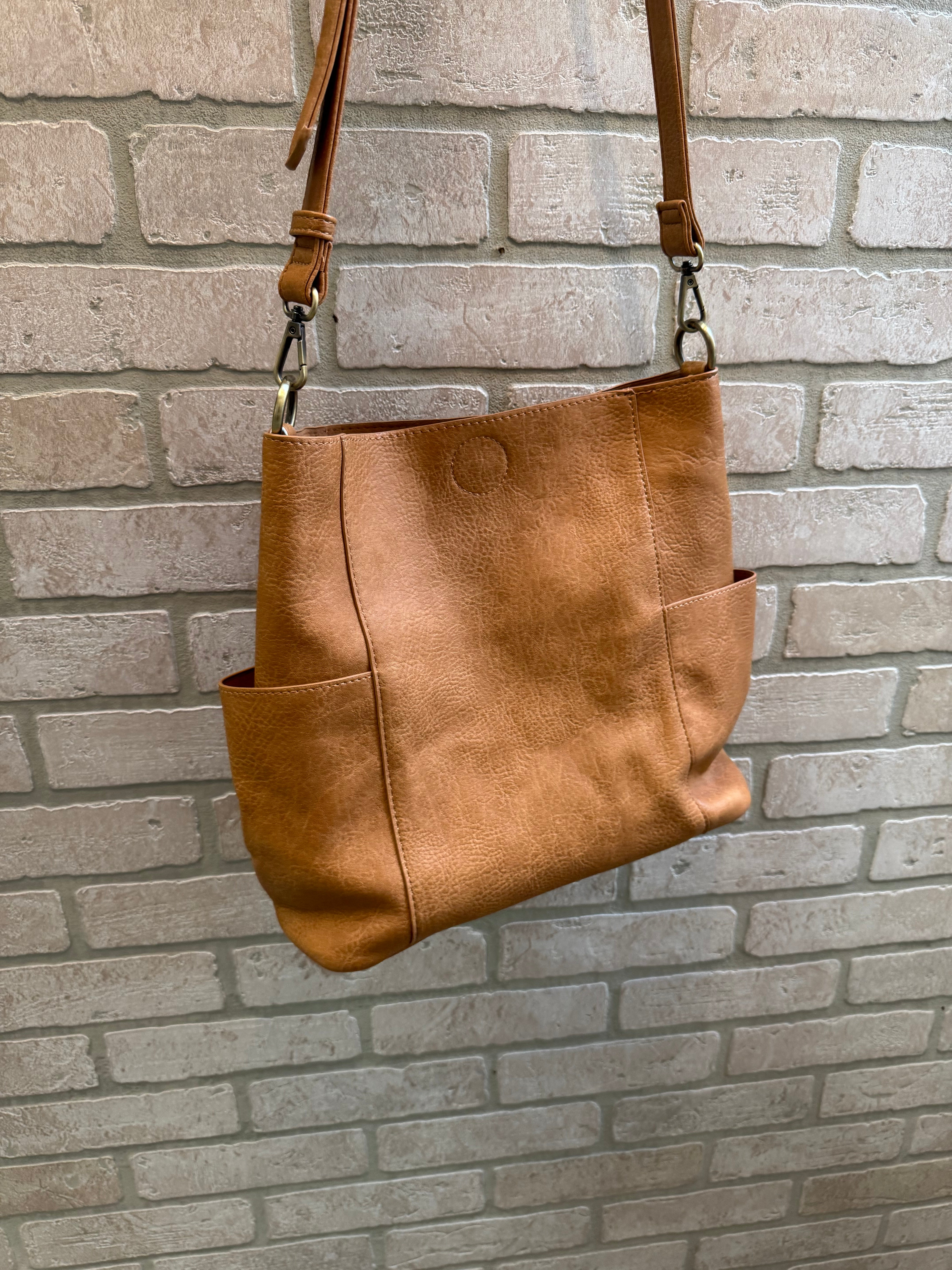 Joy Susan Kayleigh Bucket Bag-Tan-Purses-joy susan-The Silo Boutique, Women's Fashion Boutique Located in Warren and Grand Forks North Dakota
