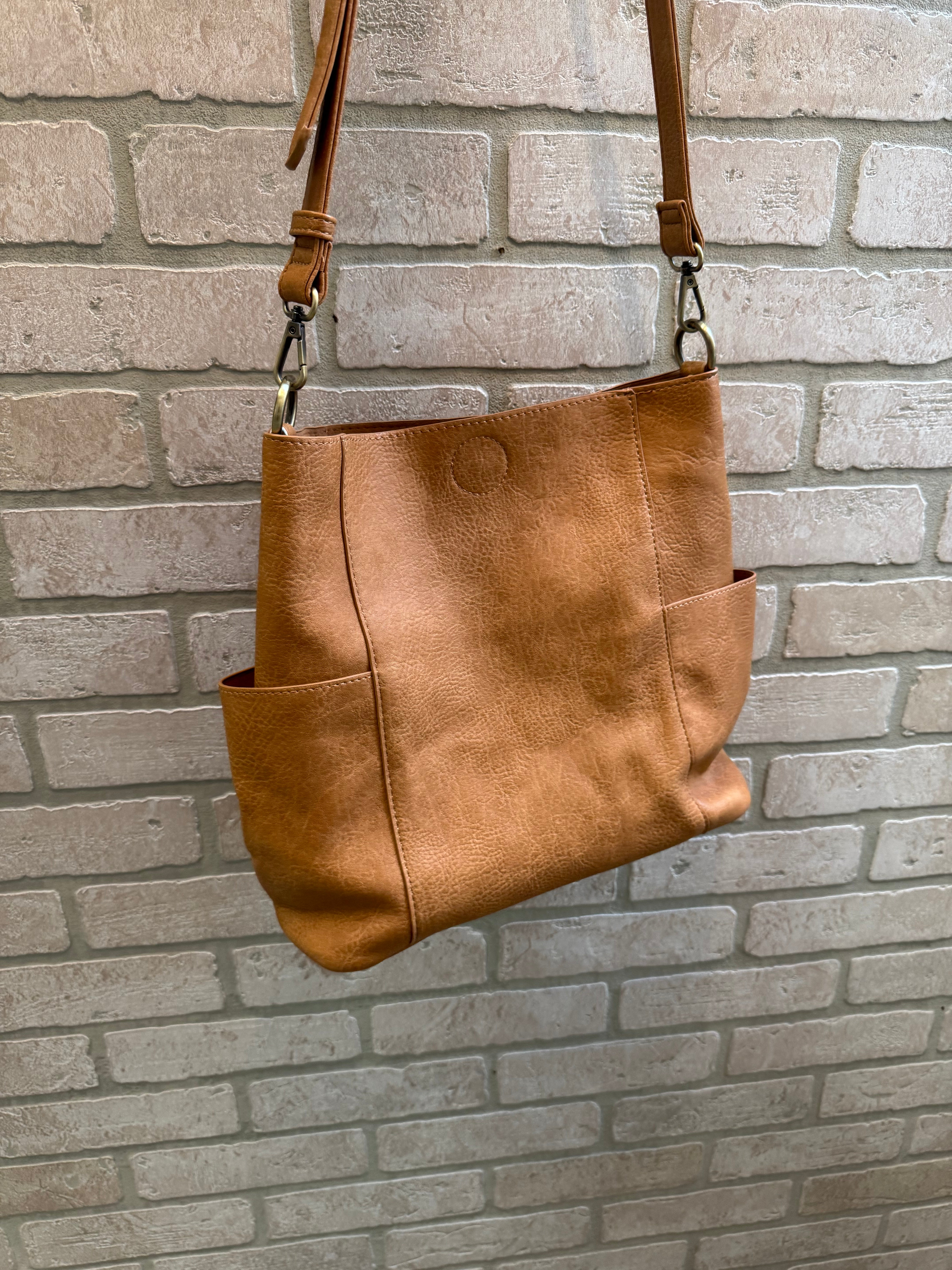 Joy Susan Kayleigh Bucket Bag-Tan-Purses-joy susan-The Silo Boutique, Women's Fashion Boutique Located in Warren and Grand Forks North Dakota