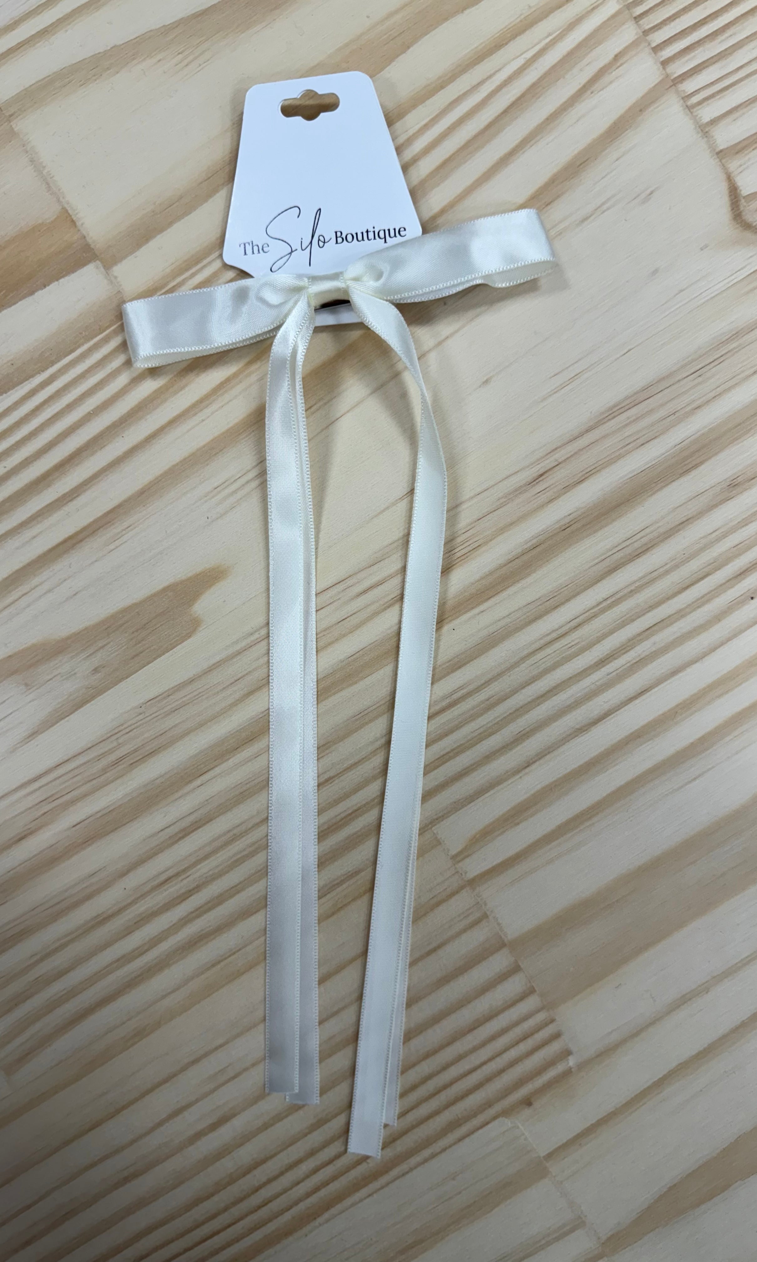 Satin Hair Bow-Hair Accessories-wall to wall-The Silo Boutique, Women's Fashion Boutique Located in Warren and Grand Forks North Dakota