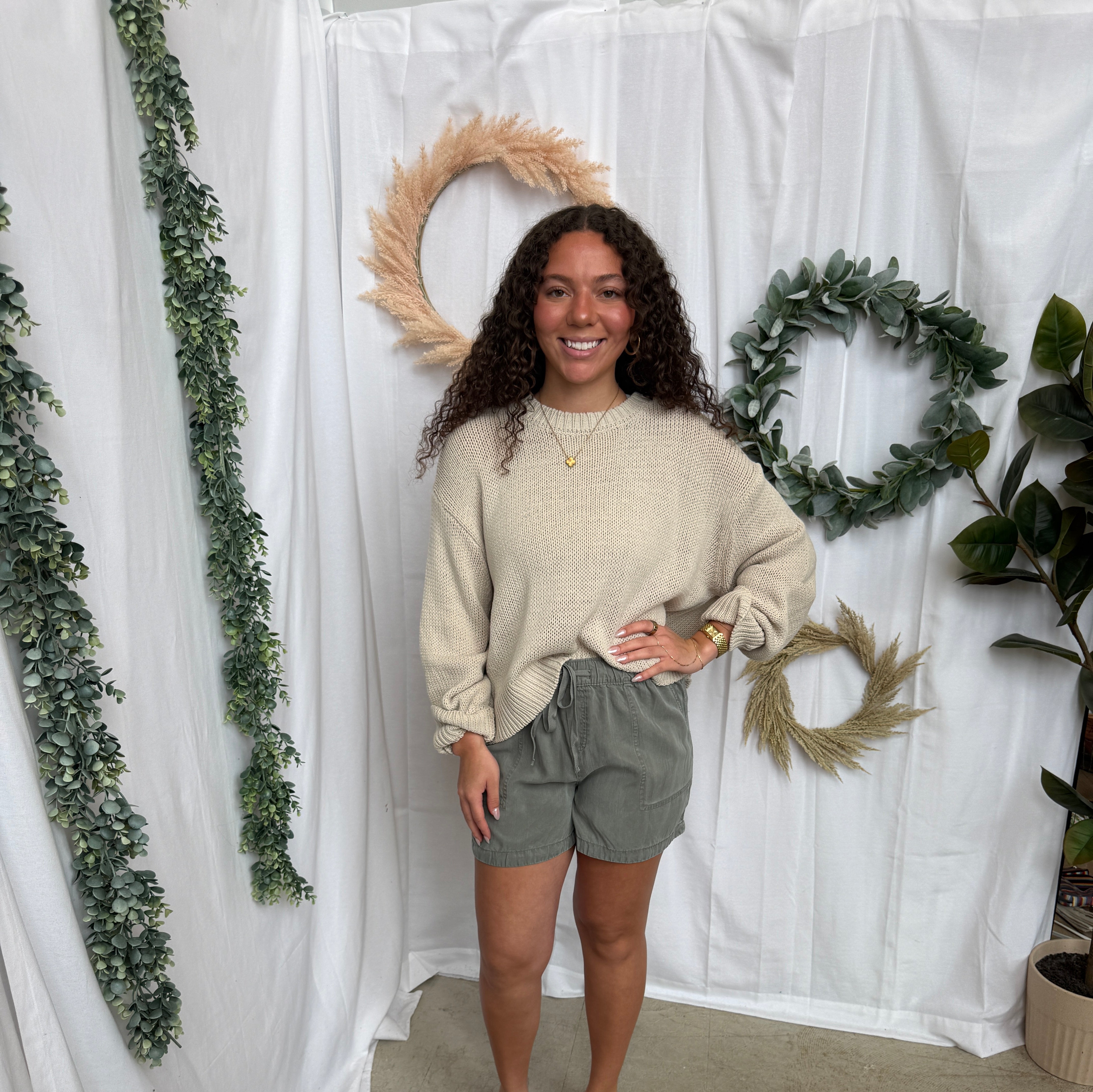 Cool Tencel Shorts-Olive-Shorts-be cool-The Silo Boutique, Women's Fashion Boutique Located in Warren and Grand Forks North Dakota