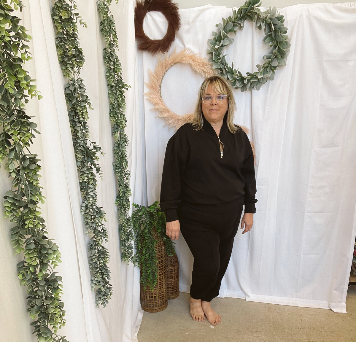 Juliet Scuba Set-Black-Outfit Sets-Zenana-The Silo Boutique, Women's Fashion Boutique Located in Warren and Grand Forks North Dakota