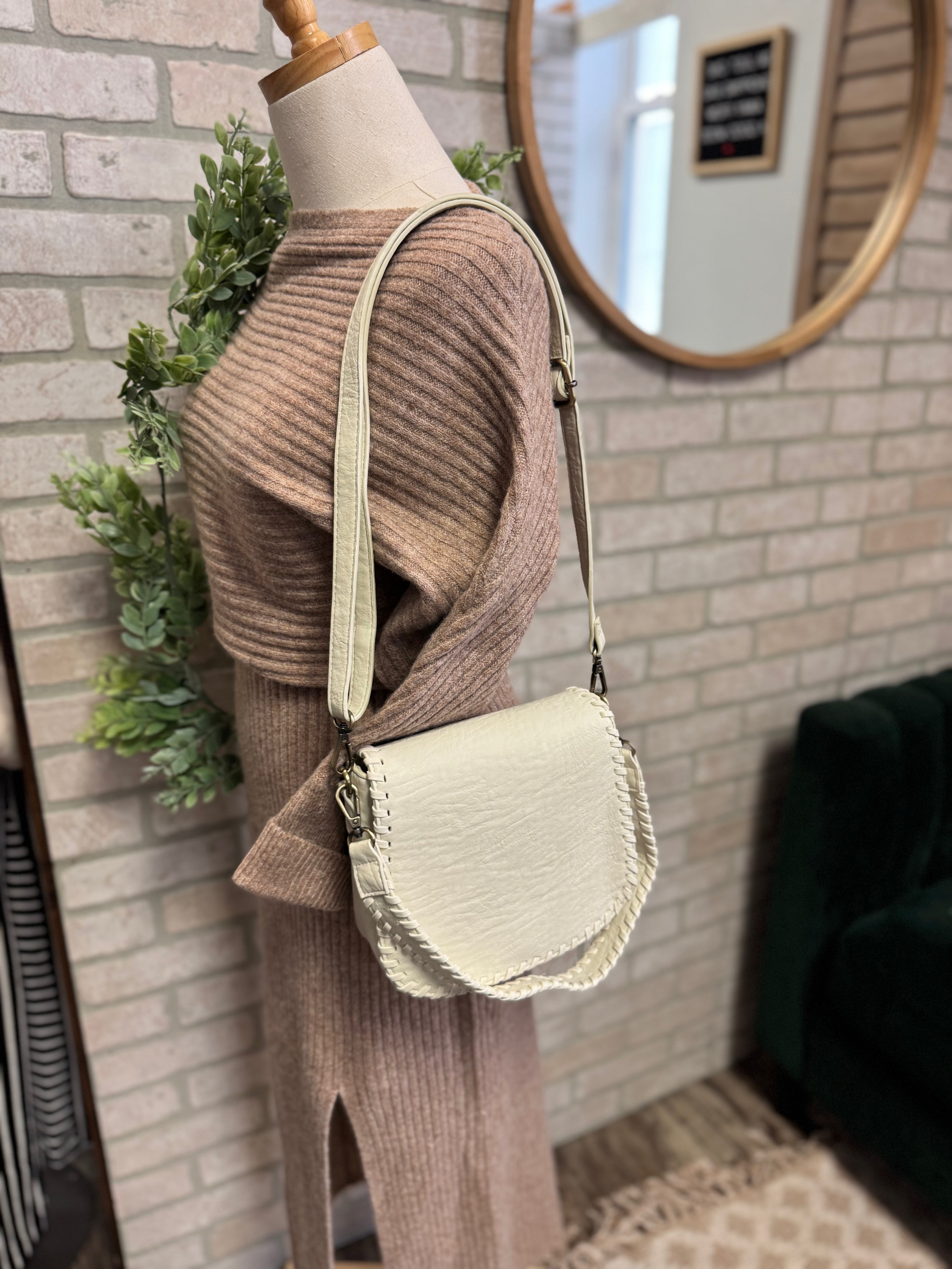 Joy Susan Annie Whipstitch Crossbody Purse-Cream-Purses-joy susan-The Silo Boutique, Women's Fashion Boutique Located in Warren and Grand Forks North Dakota