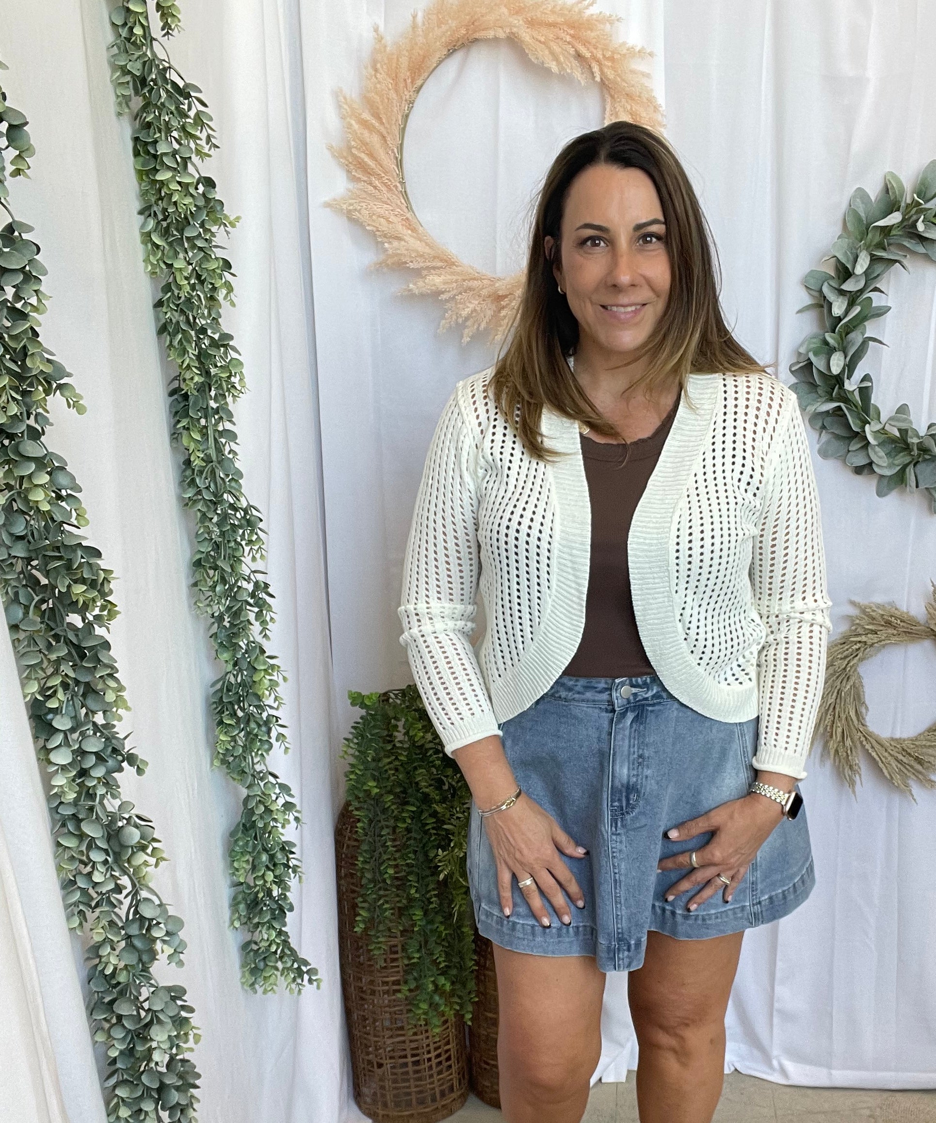 CC Open Knit Cocoon Cardigan-White-Sweaters-cozy co-The Silo Boutique, Women's Fashion Boutique Located in Warren and Grand Forks North Dakota