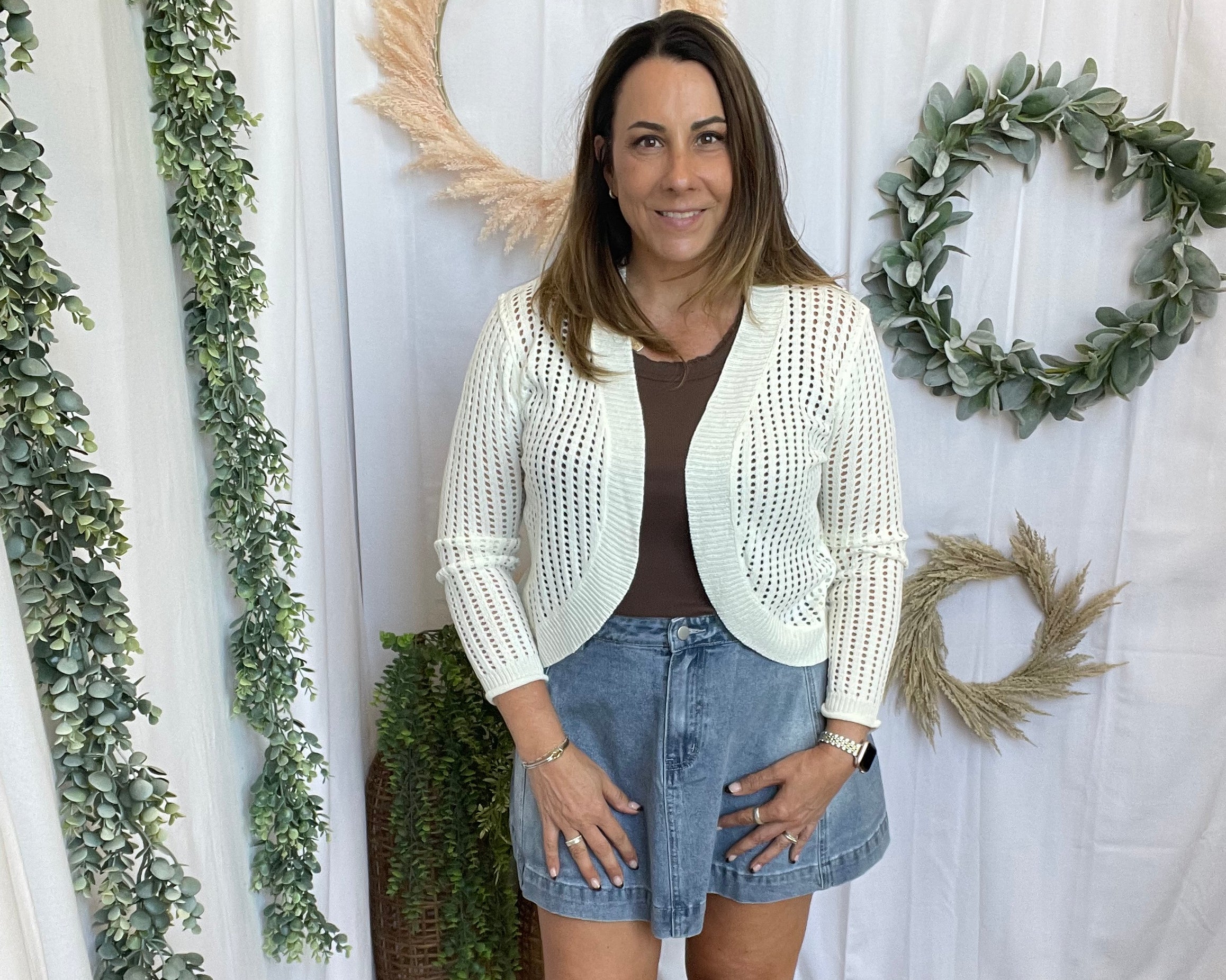 CC Open Knit Cocoon Cardigan-White-Sweaters-cozy co-The Silo Boutique, Women's Fashion Boutique Located in Warren and Grand Forks North Dakota