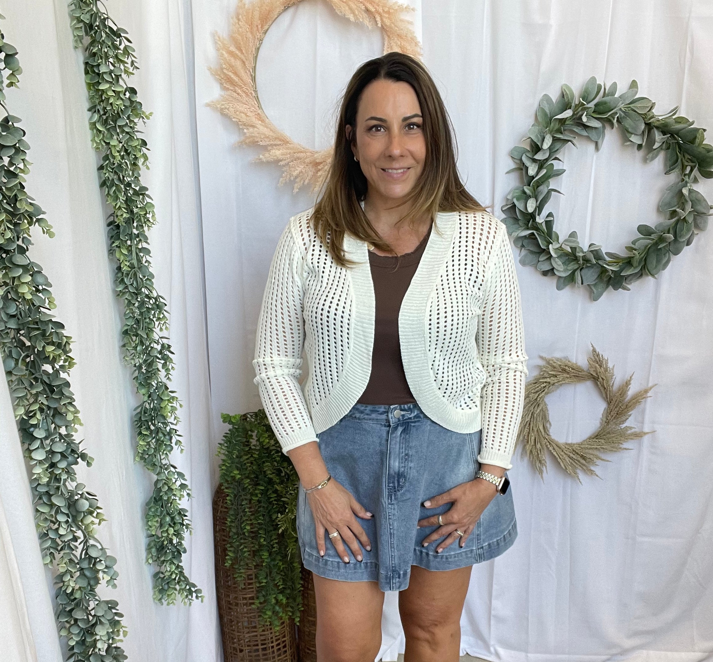 CC Open Knit Cocoon Cardigan-White-Sweaters-cozy co-The Silo Boutique, Women's Fashion Boutique Located in Warren and Grand Forks North Dakota